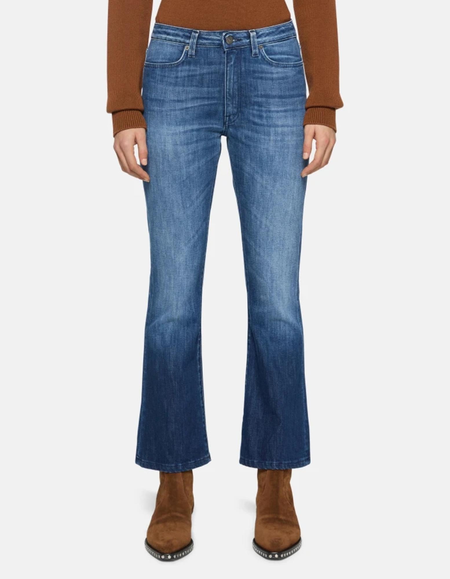 Jeans donna in cotone denim stretch Mandy super skinny bootcut