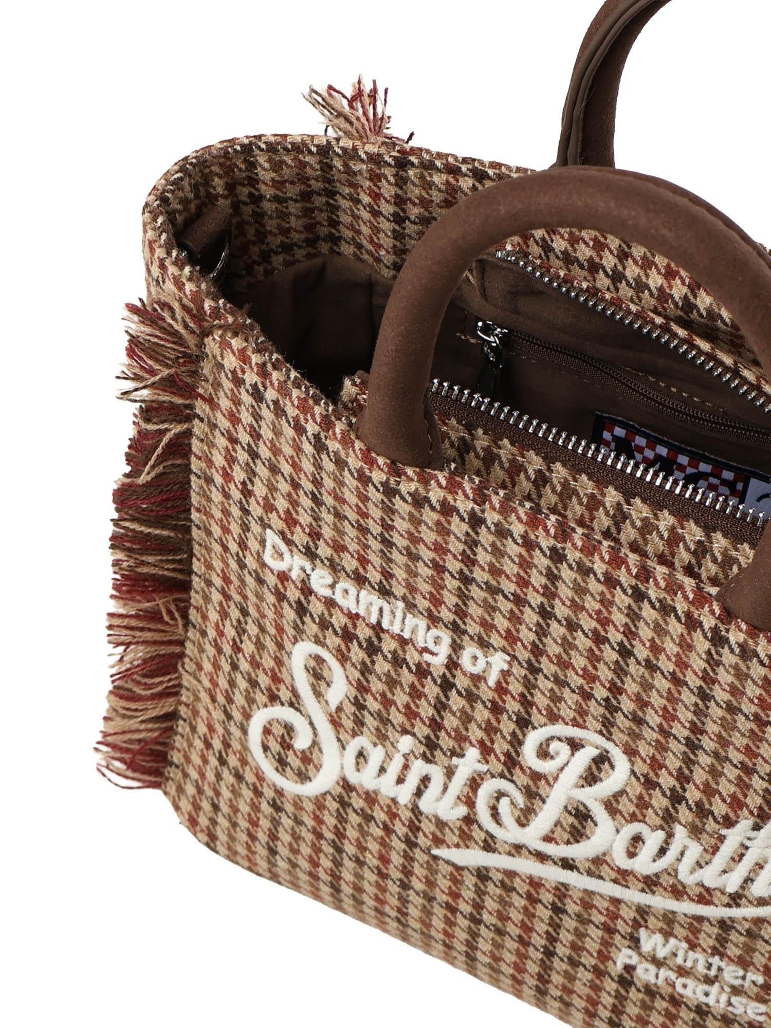 Borsa a mano Mini Vanity in lana con motivo pied de poule VAMI023 00282I MC2 SAINT BARTH