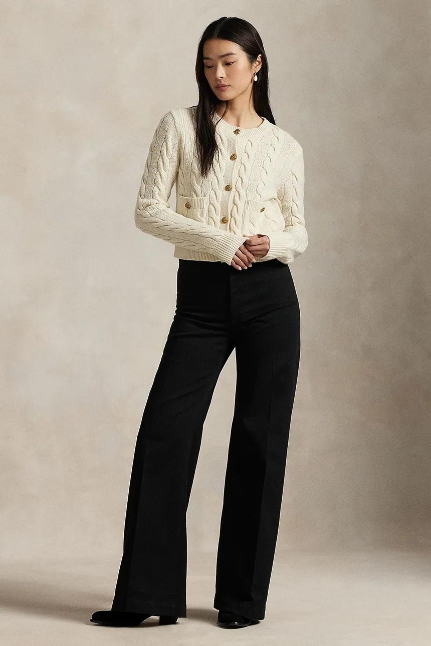 Cardigan girocollo in misto lana bottoni dorati 211978312 500 RALPH LAUREN