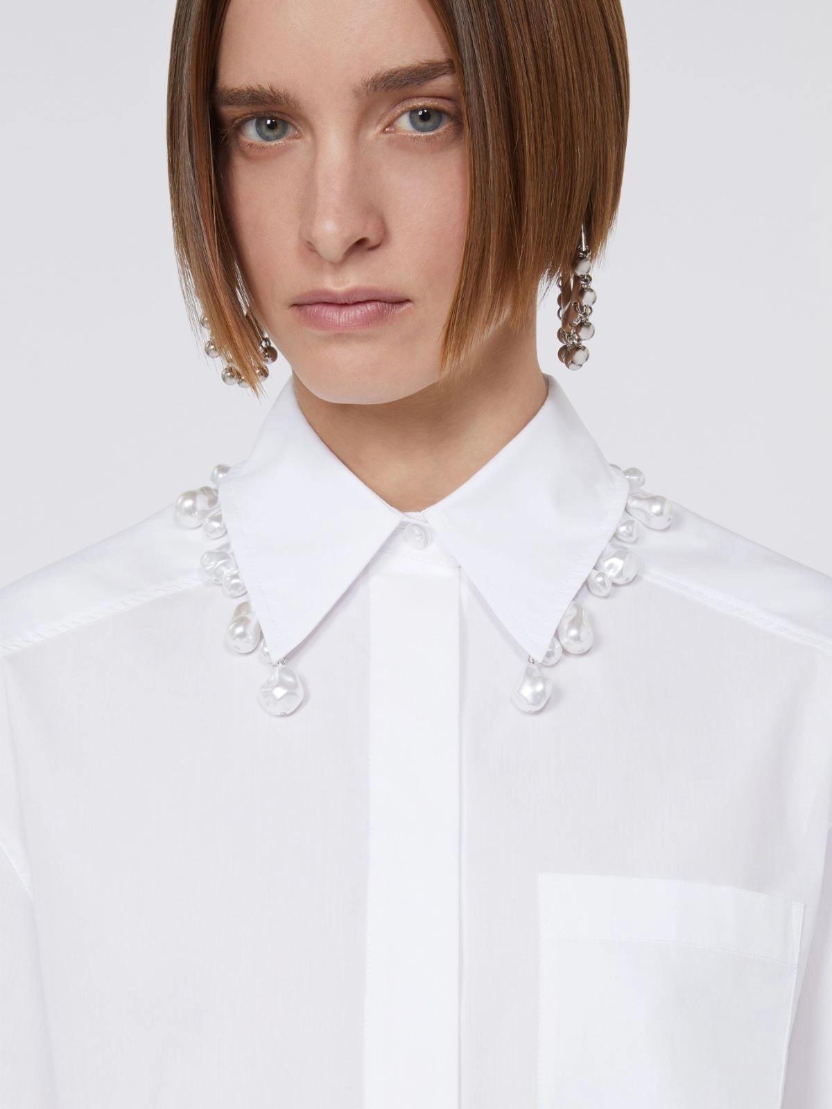 Camicia boxy in cotone - Bianco ottico<BR/> SPXCOGNAC 001 SPORTMAX