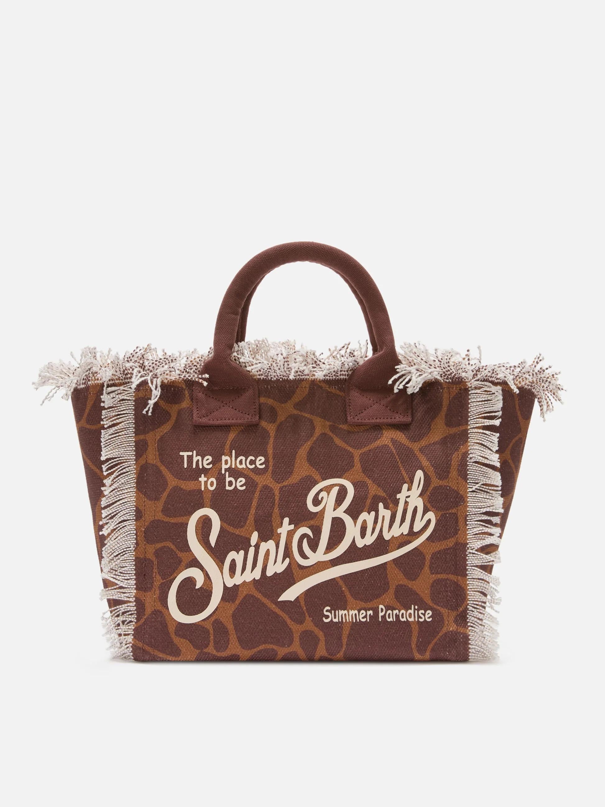 Borsa Colette in canvas con fantasia animalier<BR/> COL0001 00900L MC2 SAINT BARTH