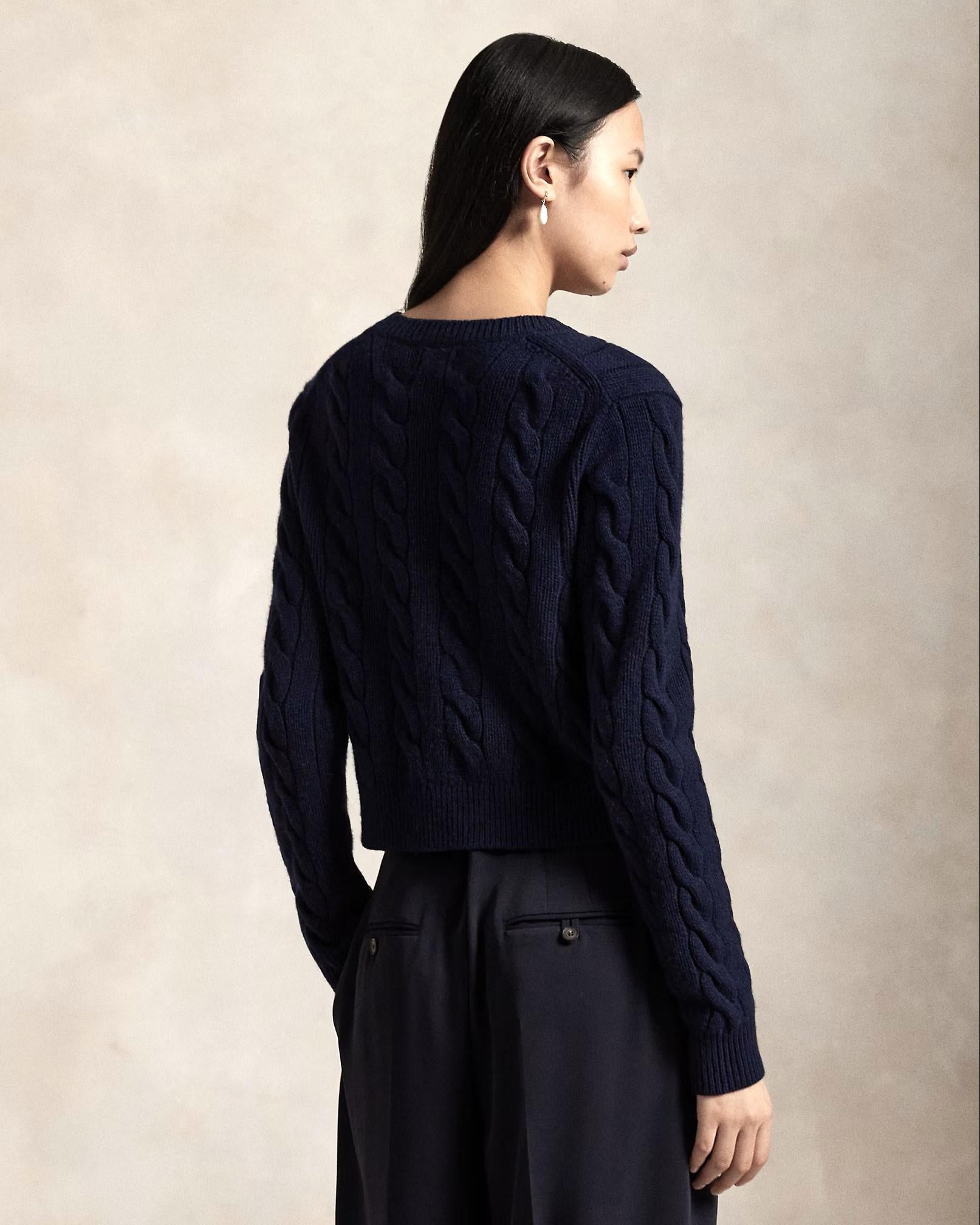 Cardigan girocollo in misto lana bottoni dorati 211978312 501 RALPH LAUREN