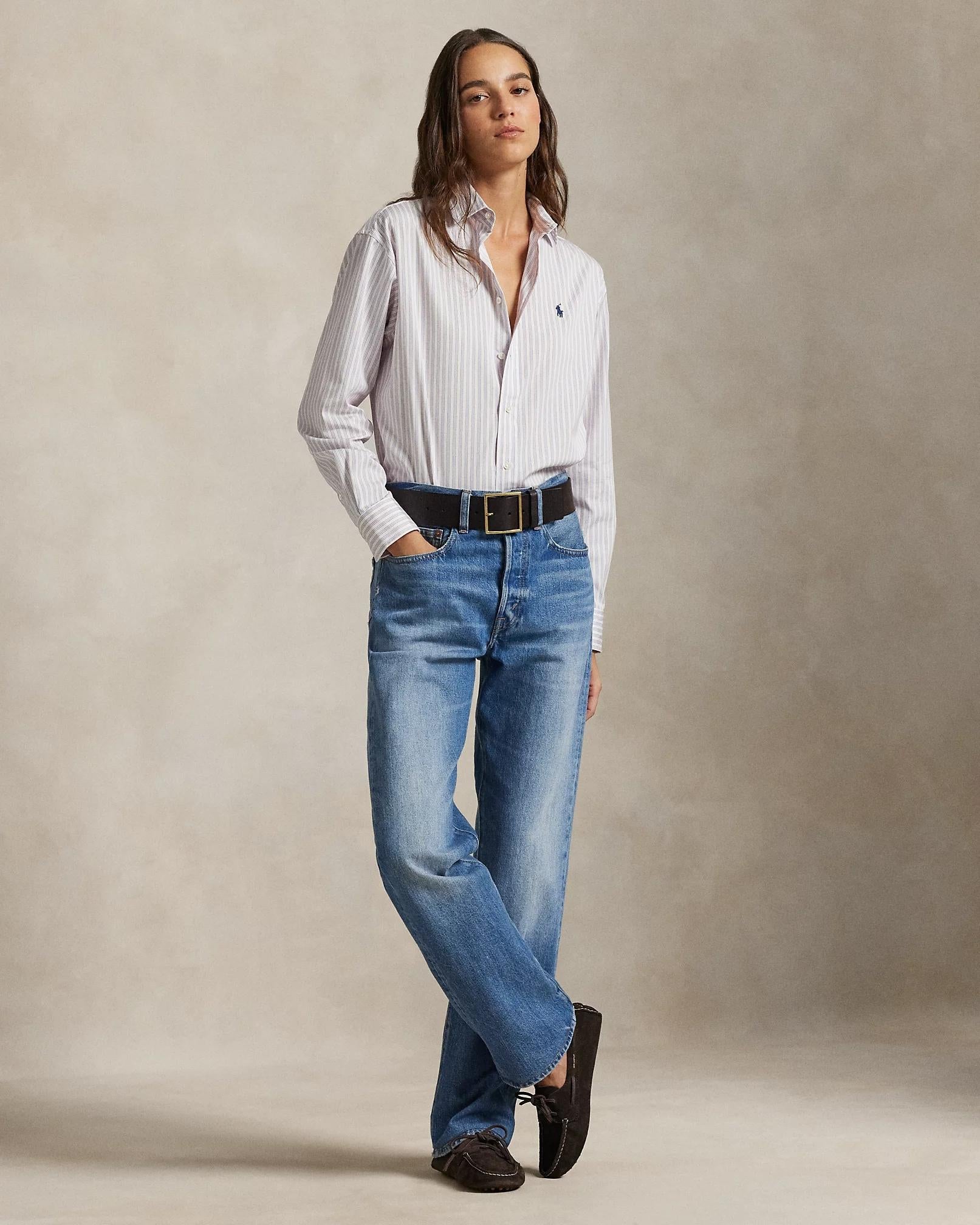 Camicia in cotone a righe dalla vestibilità rilassata 211910743 502 RALPH LAUREN