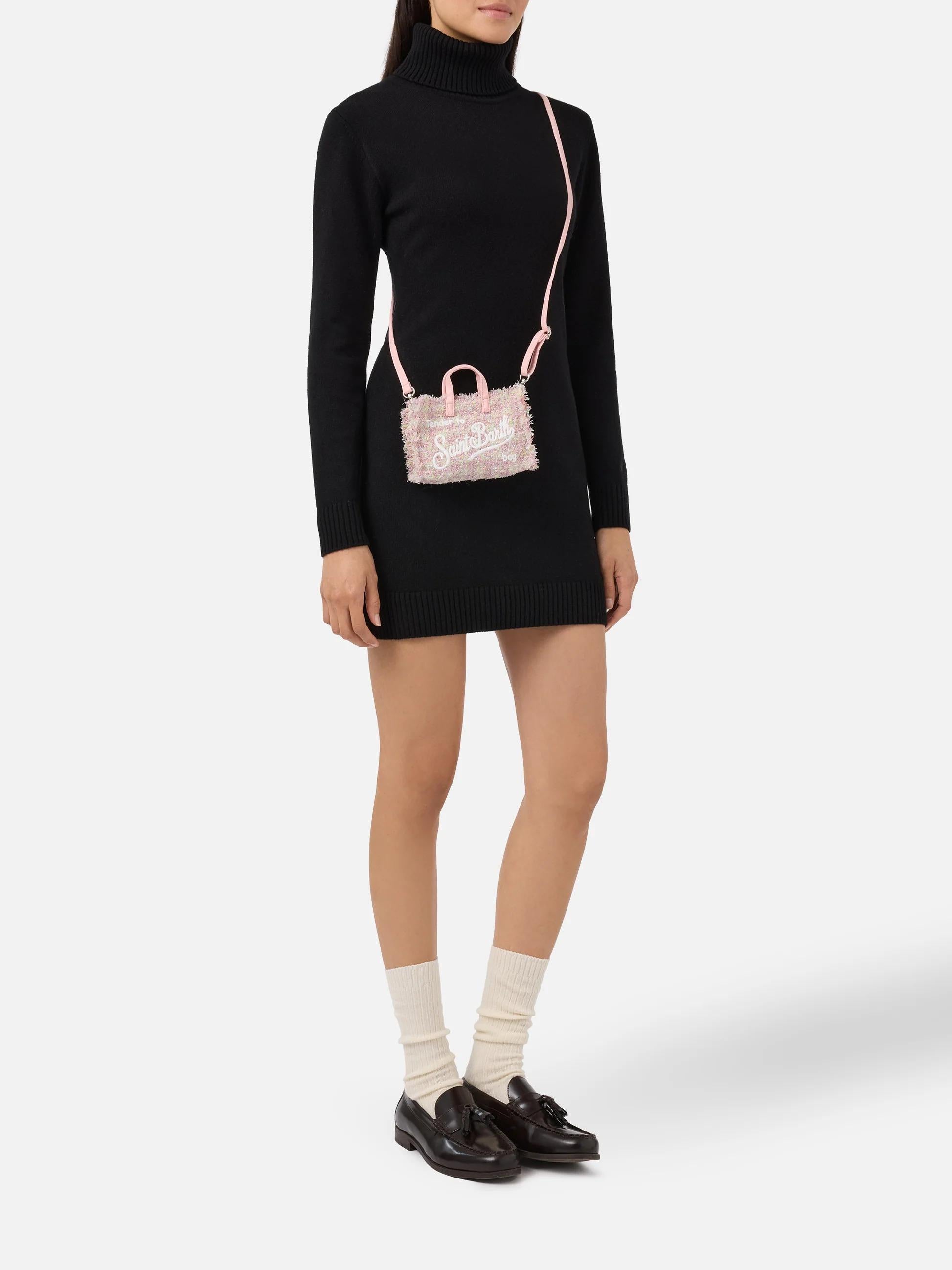 Mini borsa porta telefono Phone Bag Tweed lurex rosa<BR/> PHONE007 00267I MC2 SAINT BARTH