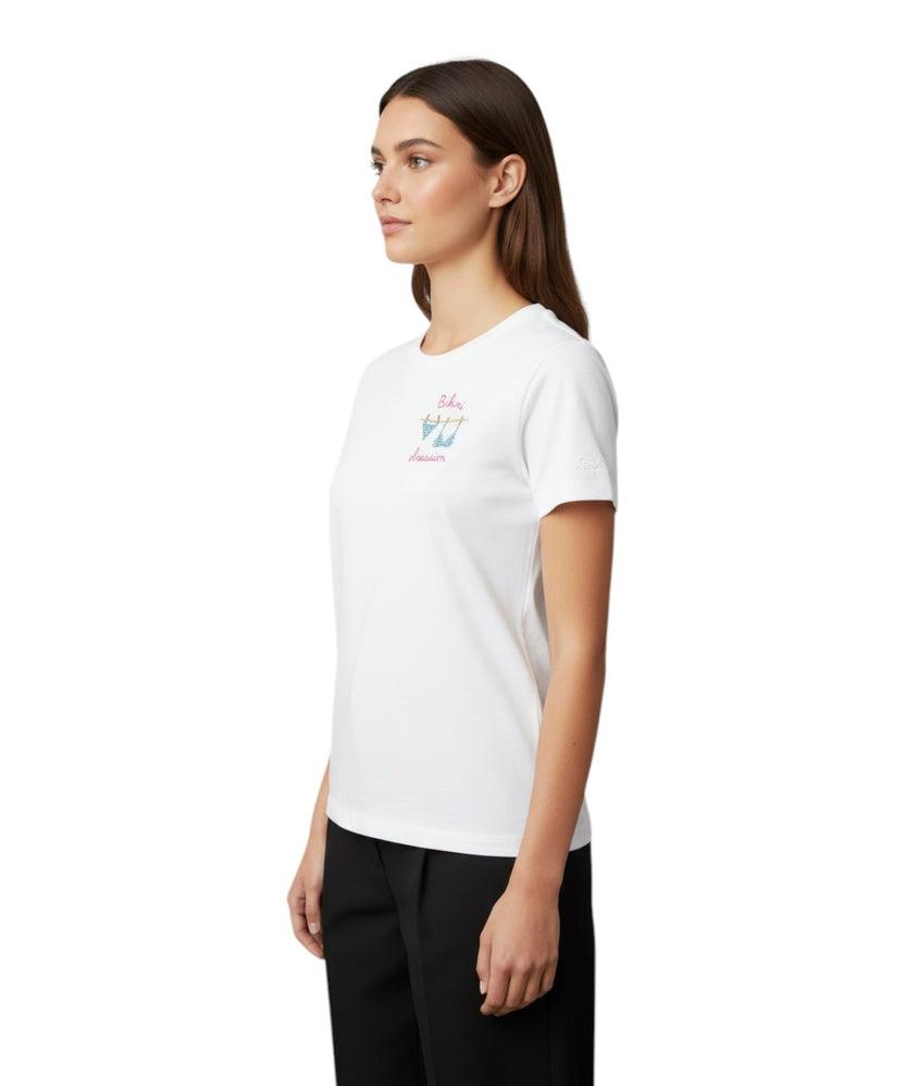 T-shirt Emilie MC2 Saint Barth con Ricamo Strass Bikini Obsession EMI0001 00279L MC2 SAINT BARTH