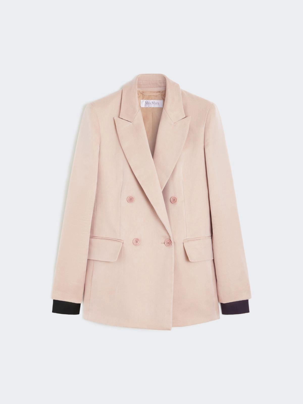 Blazer over in tela di lino e organza - Cammello<BR/> MXSFELTRO 003 MAX MARA SFILATA