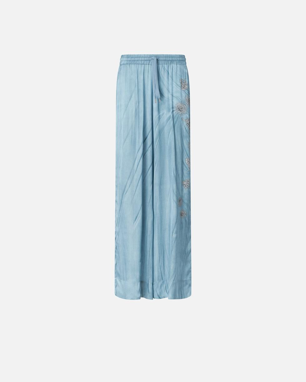 Pantaloni fluidi con stampa gioiello piazzata<BR/> 106210A37N F15 PINKO