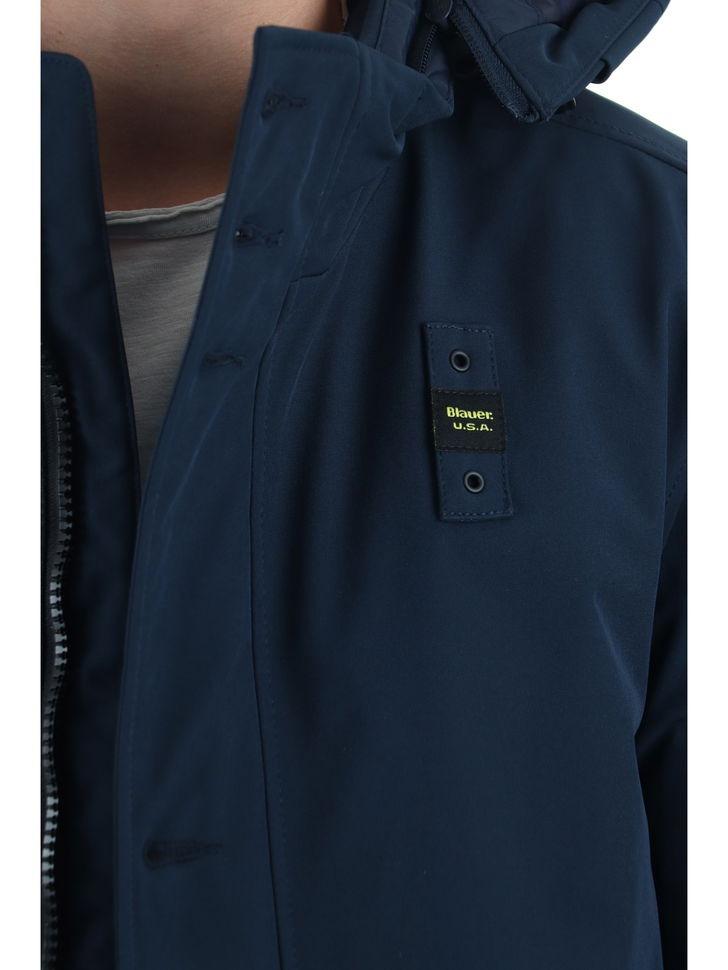 Men's nylon jacket with feather padding