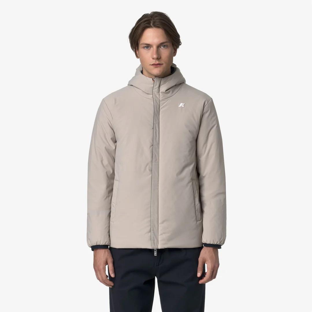 JACK ST WARM REVERSIBLE<BR/>BLUE DEPTH-BEIGE CASHMERE<BR/>Giacca corta reversibile da uomo K6128VW BBC K-WAY