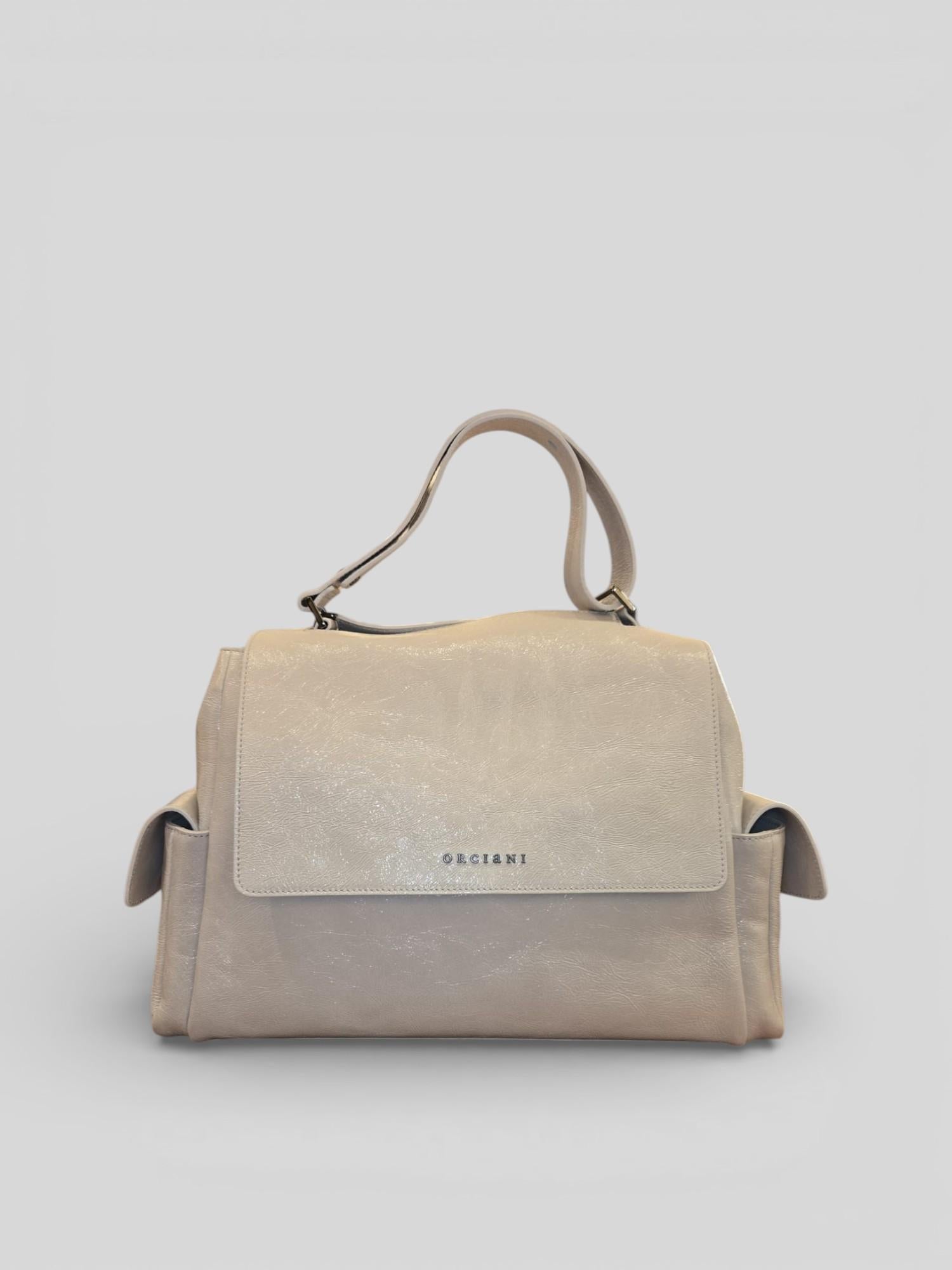 Borsa Sveva Stark Midi a spalla in pelle con tracolla BT2006STK GESSO ORCIANI