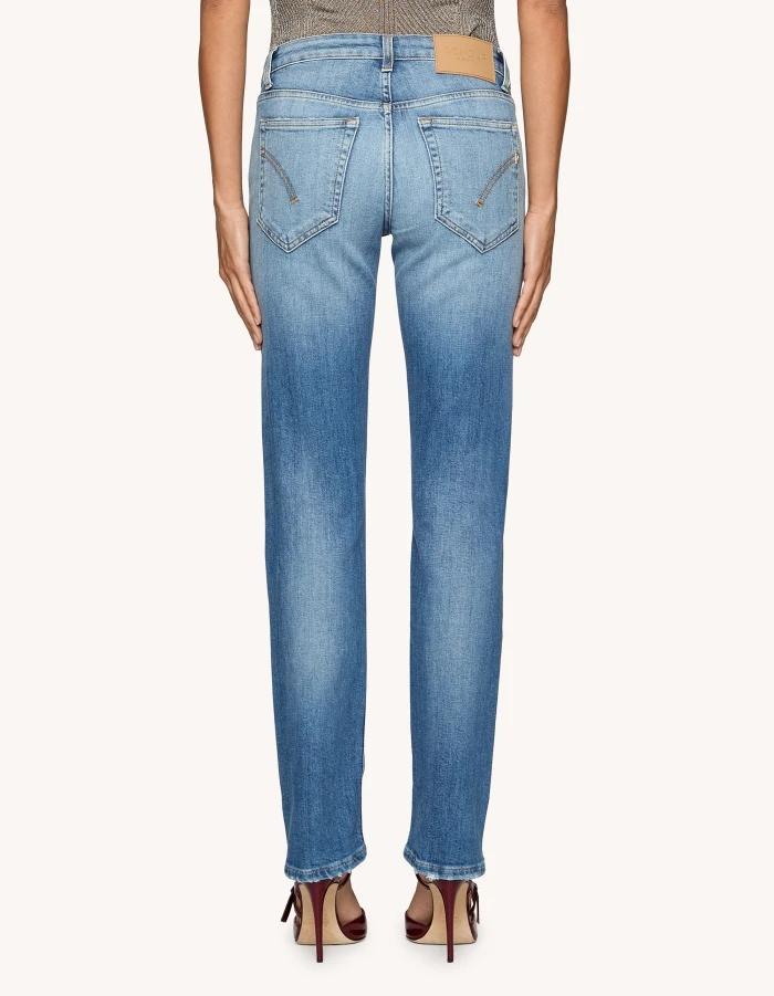 Jeans Coco slim in denim stretch organico<BR/> DP801DSK297DJ09 800 DONDUP