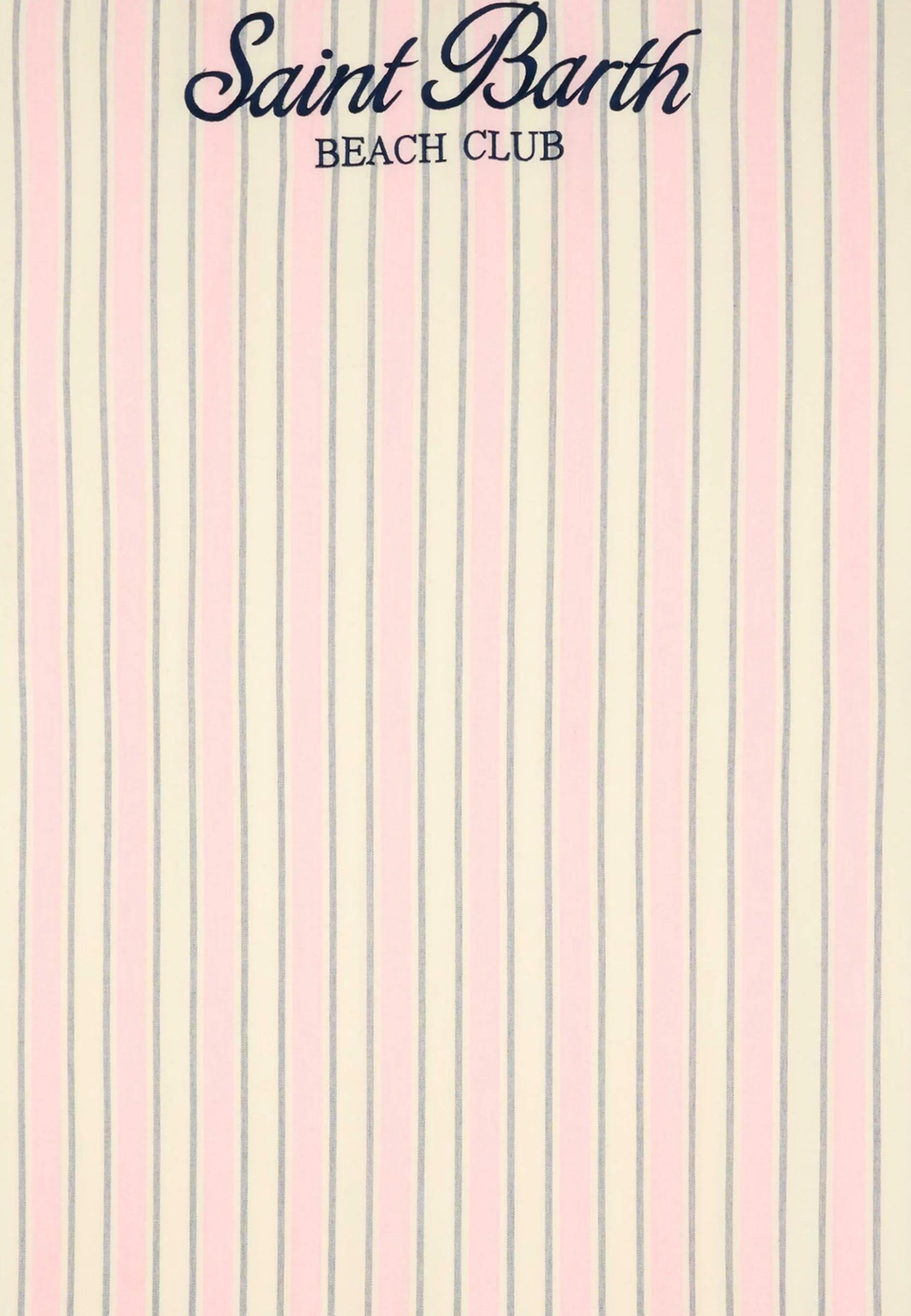 Telo mare Foutas Lighta righerosa e panna con logo ricamato FOUL002 02598L MC2 SAINT BARTH