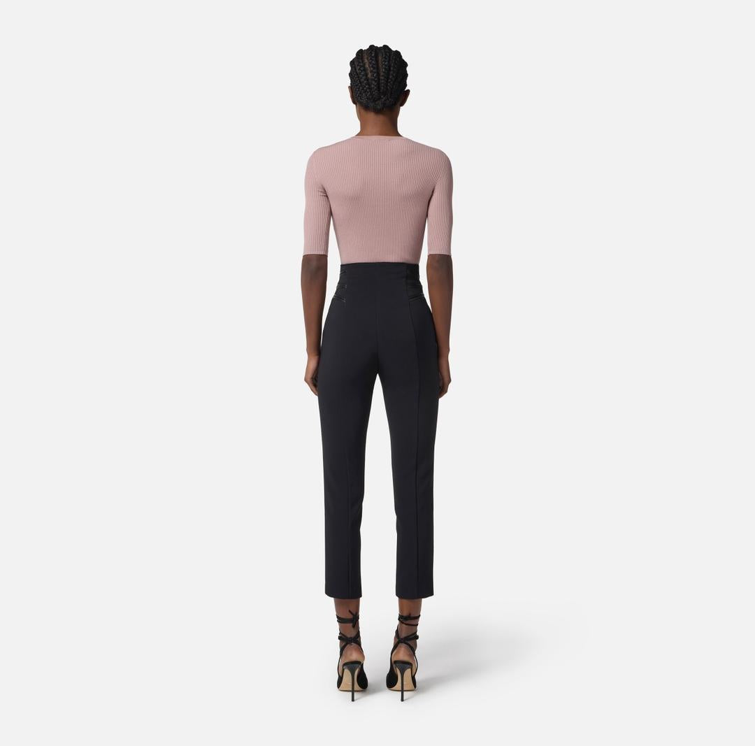 Maglia a costine con taschino logato MK10B56E2 EA6 ELISABETTA FRANCHI