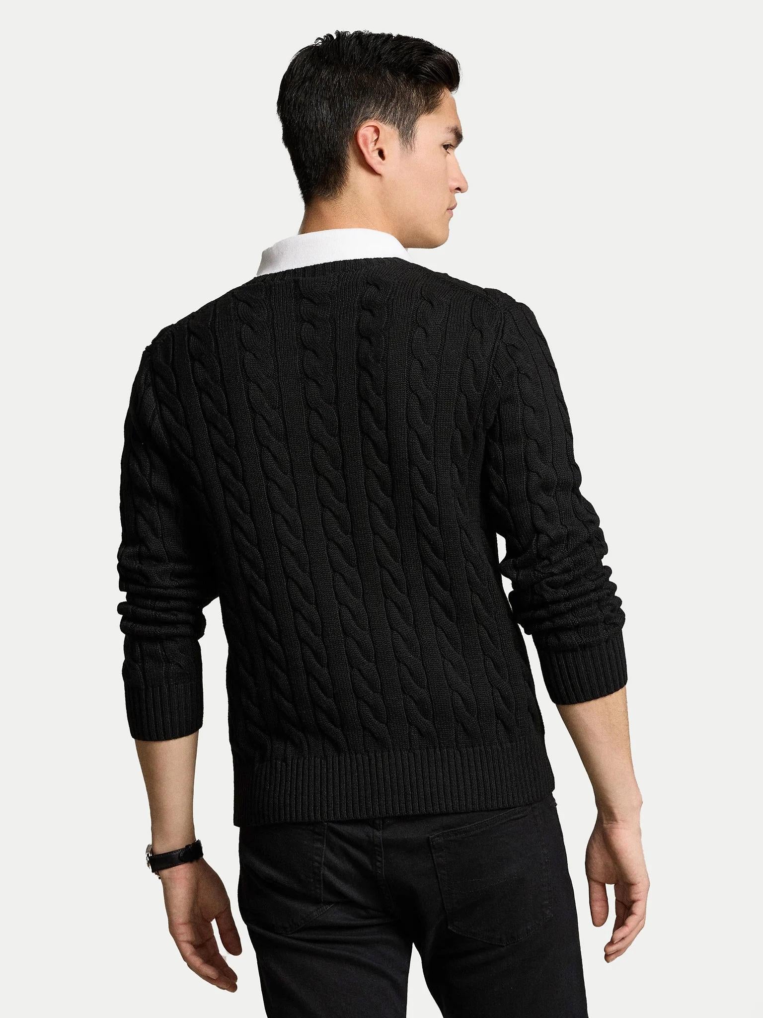 Maglia uomo in cotone motivo a trecce 710775885 012 RALPH LAUREN