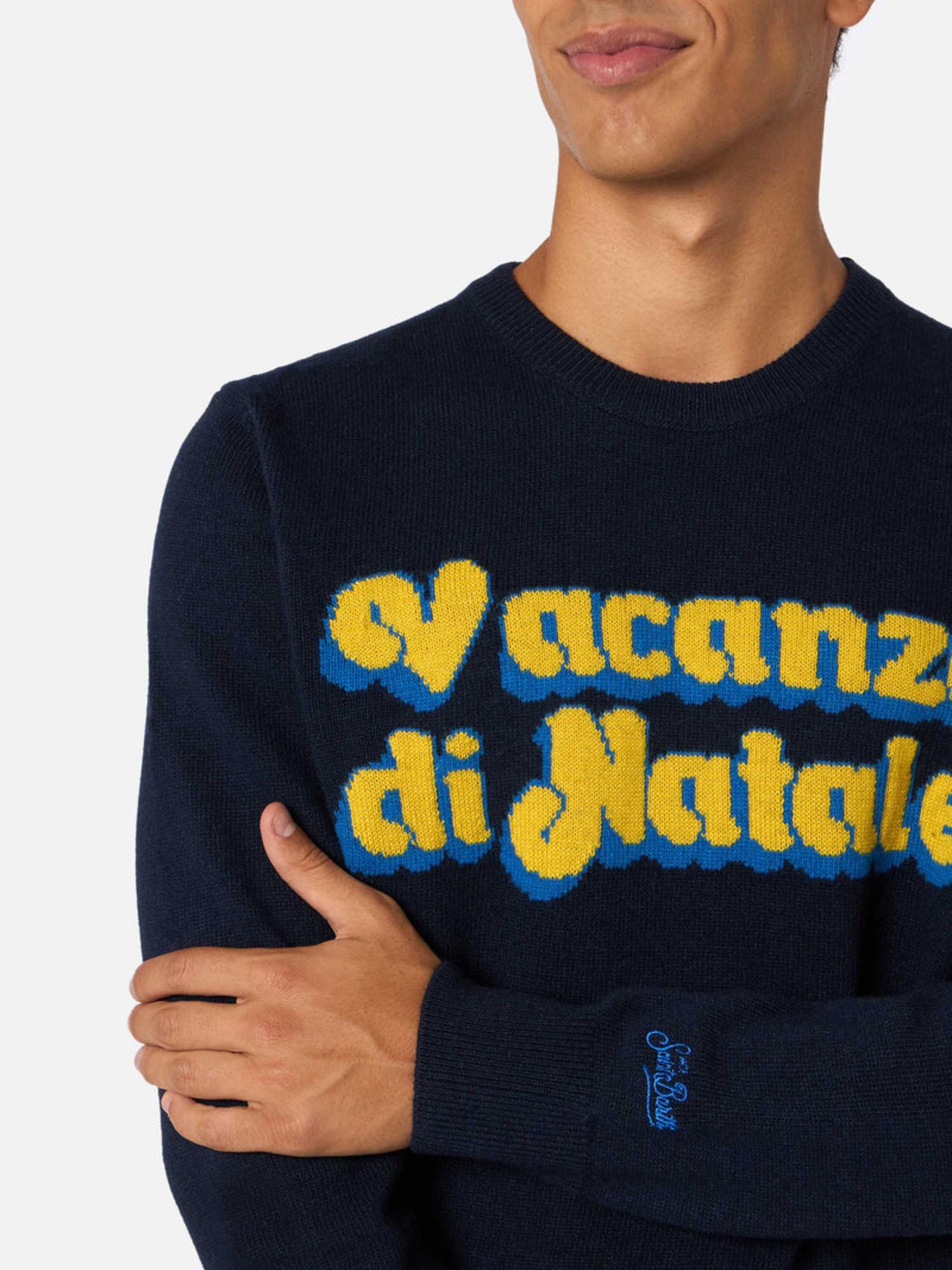 Maglione uomo in misto lana collo a giro