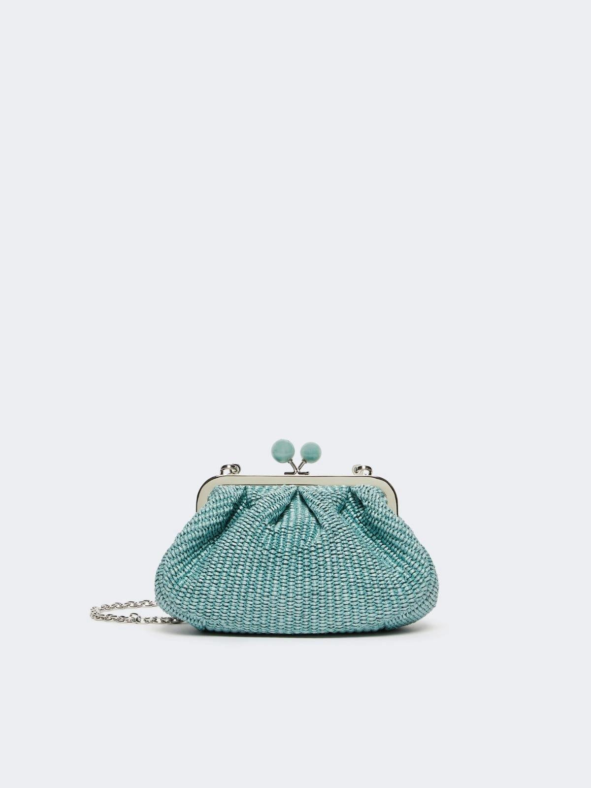 Pasticcino Bag small effetto rafia - PETROLIO WKAPALMAS 001 WEEKEND