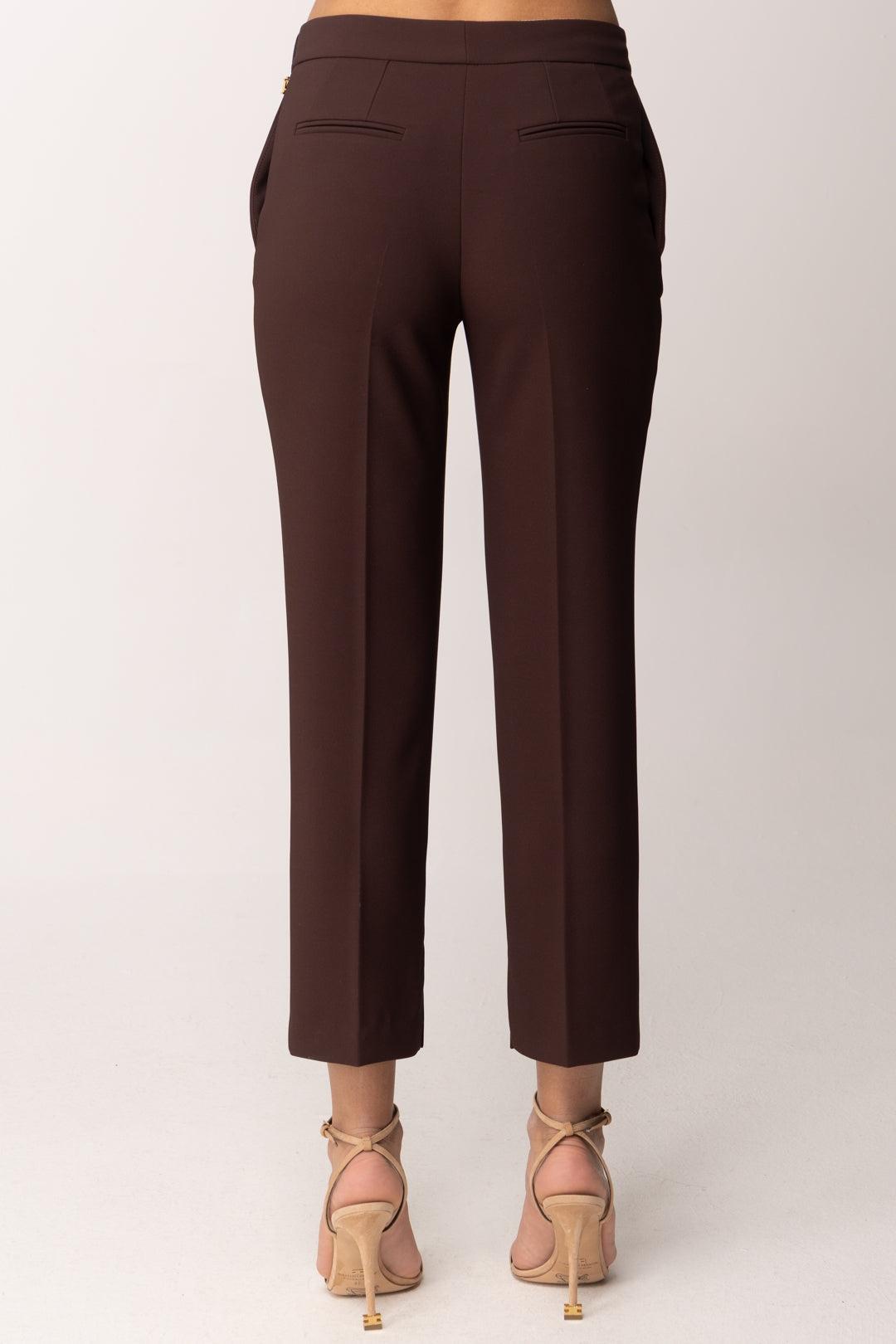 Pantaloni in crêpe leggero con logo charm PA16661E2 644 ELISABETTA FRANCHI