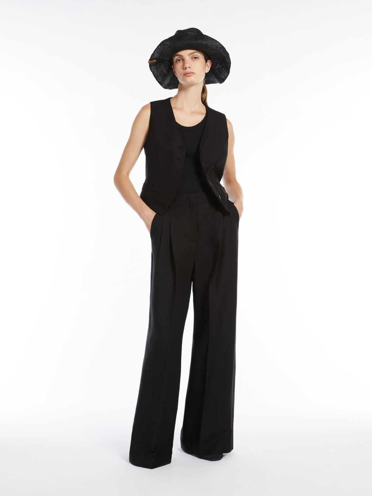 Pantalone ampio in viscosa e lino<BR/> VELIERO 003 WEEKEND