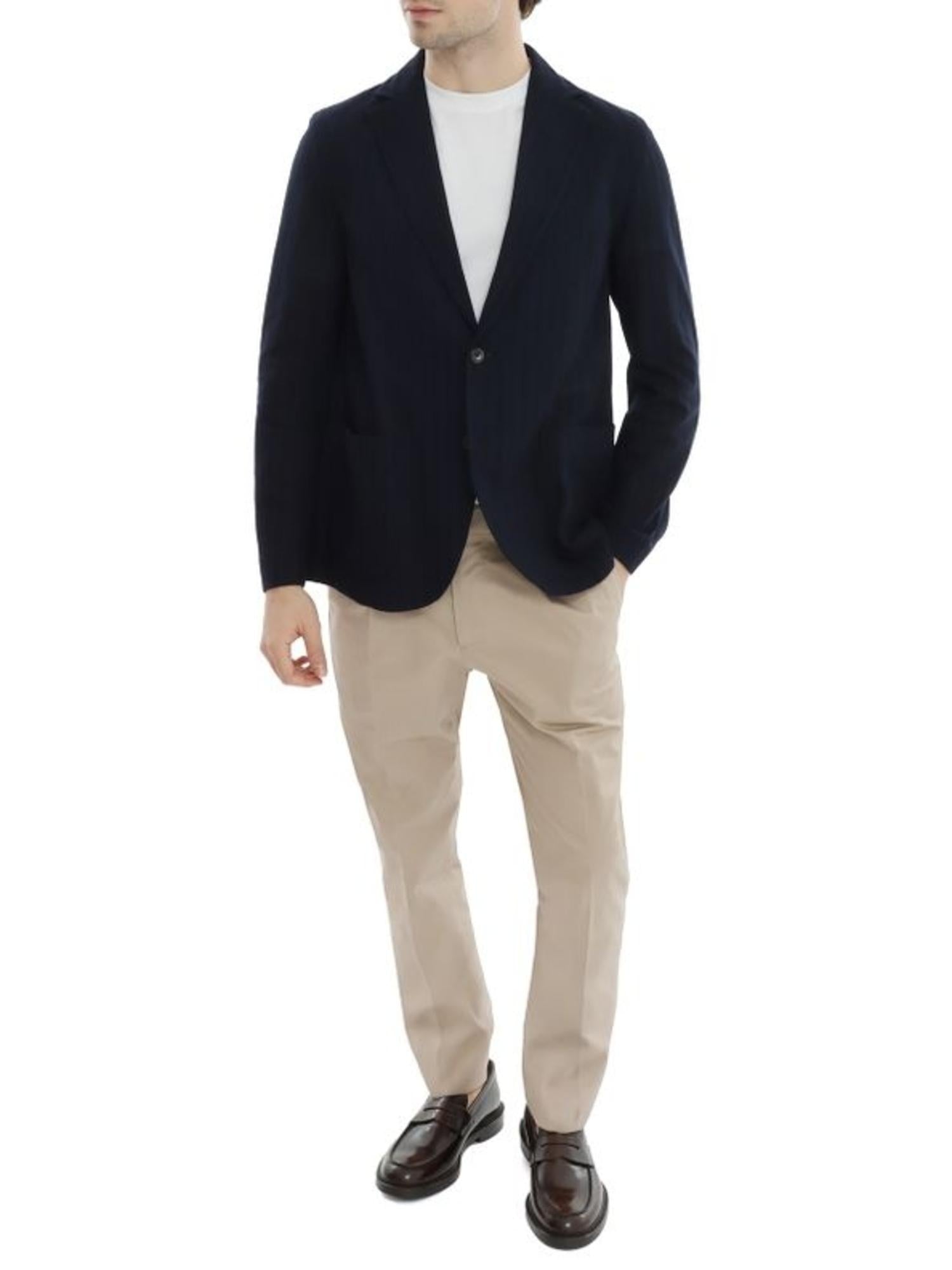 Giacca in cotone Stretch gessato blu