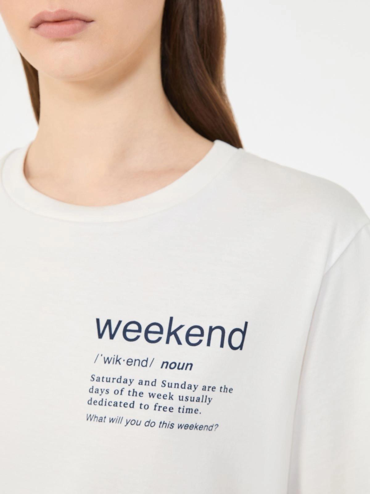 T-shirt in cotone con stampa grafica - BIANCO<BR/> WKDTENUE 003 WEEKEND