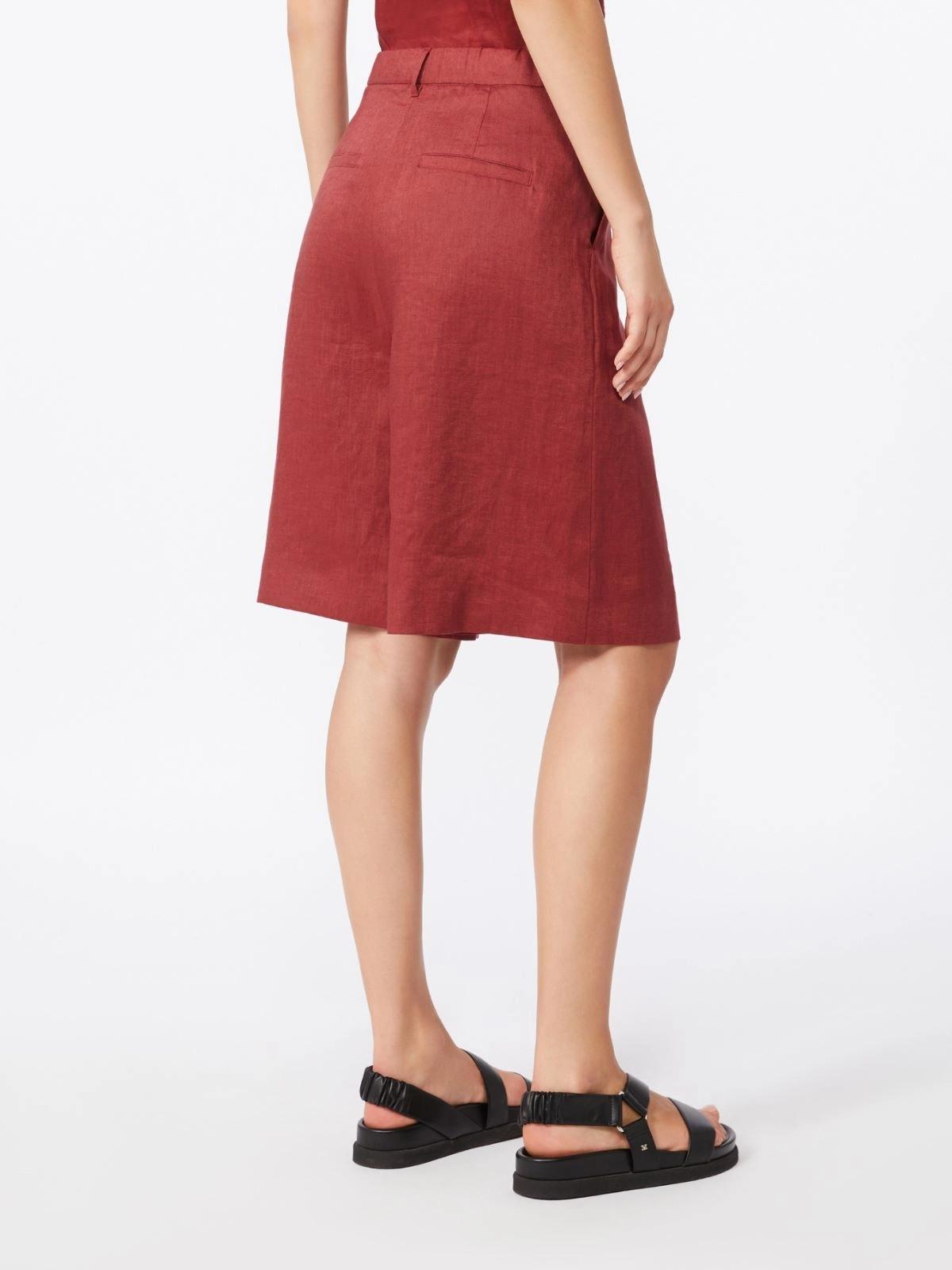 Bermuda lungo in tela di lino - Mattone rosso<BR/> MSTCARAVAN 032 MAX MARA STUDIO