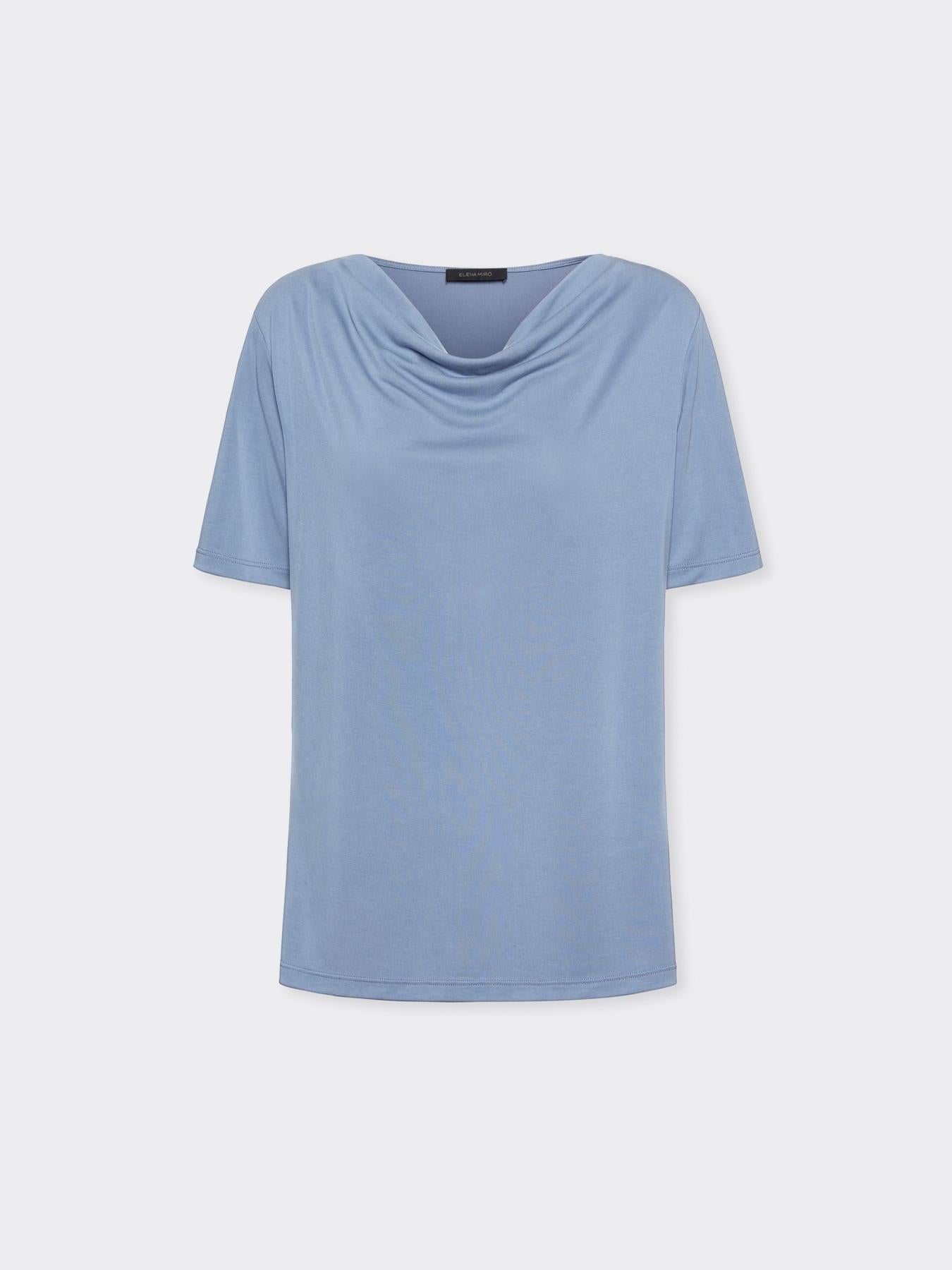 T-shirt con scollo drappeggiato<BR/> G336Z000542N 23 ELENA MIRO