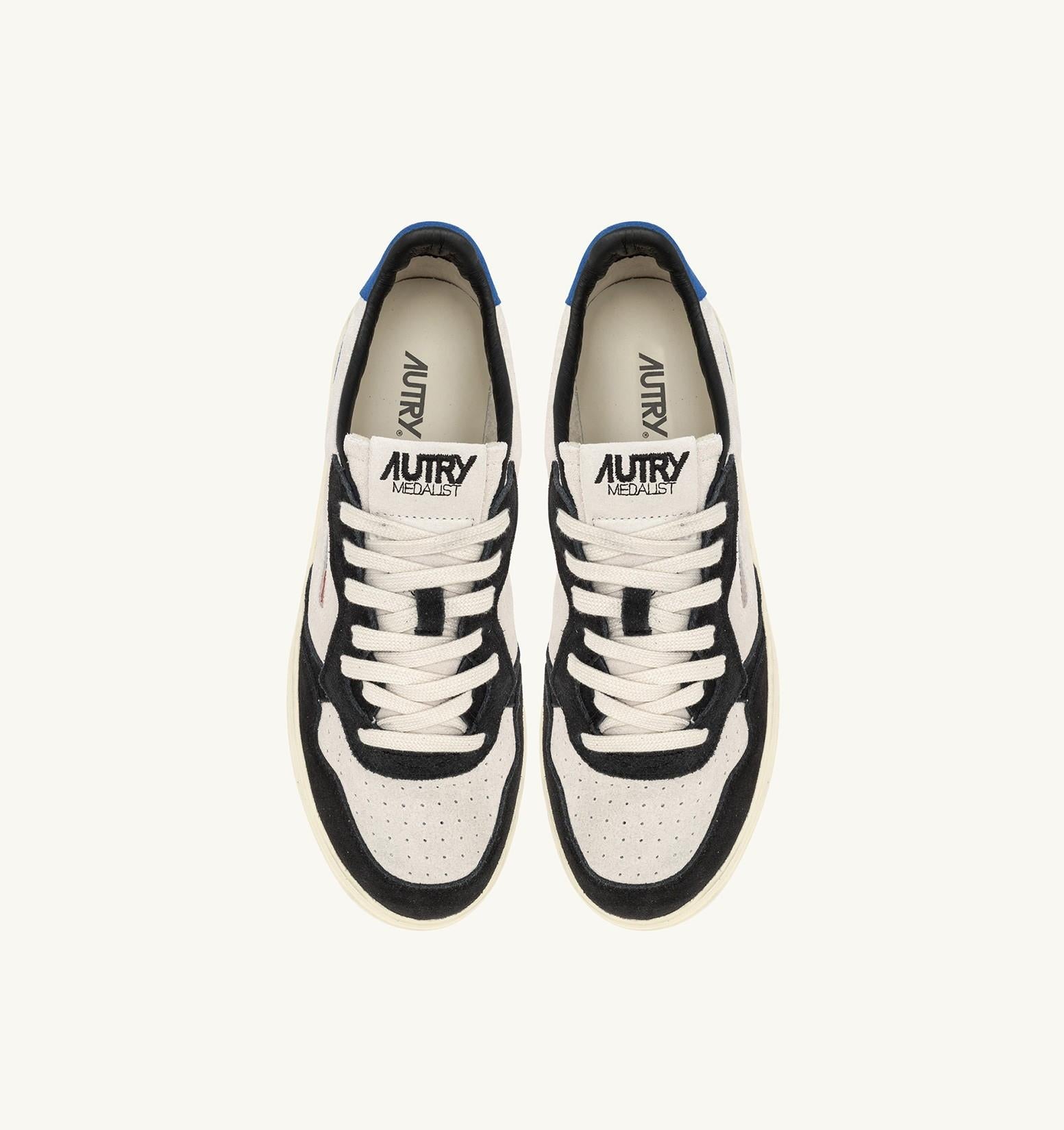 SNEAKERS UOMO MEDALIST LOW TRICOLOR IN SUEDE COLORE ELECTRIC BLU E OFF BLACK