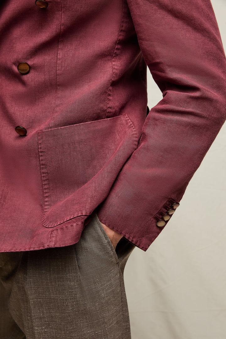Giacca TOM tinto capo in lino borgogna<BR/> 2806 65165/1 LUBIAM