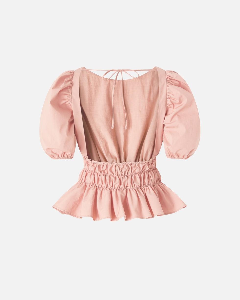 Top cropped con volant e schiena scoperta<BR/> 106525A35Q P92 PINKO