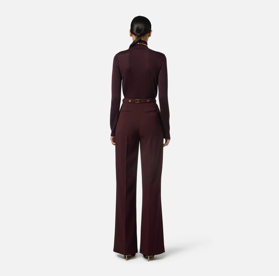 Pantaloni in crêpe con accessorio gioiello PA09956E2 EA4 ELISABETTA FRANCHI