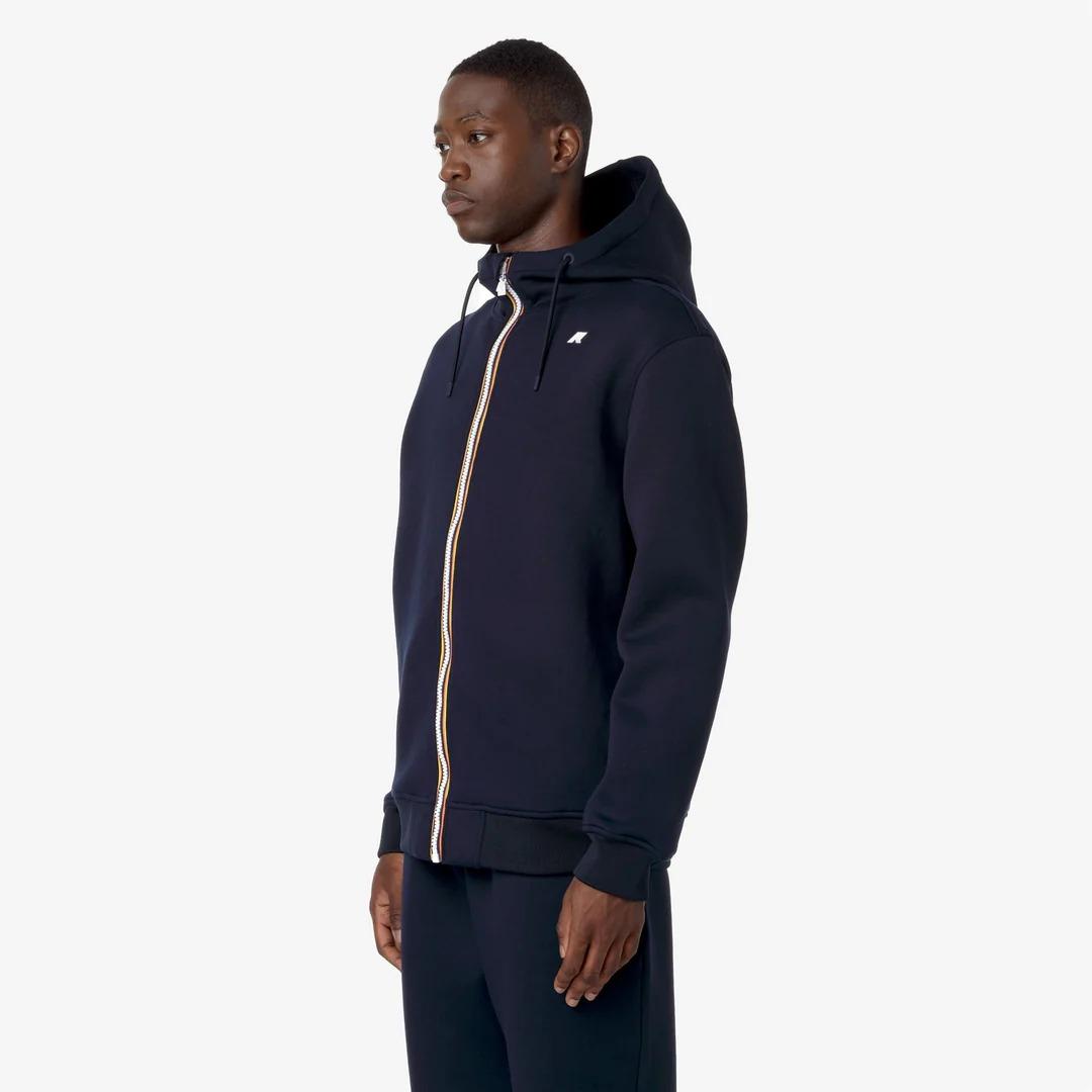 RAINER SPACER<BR/>BLUE DEPTH<BR/>Giacca Fleece Calda Uomo Blu con Cappuccio Regolabile K2141DW K89 K-WAY