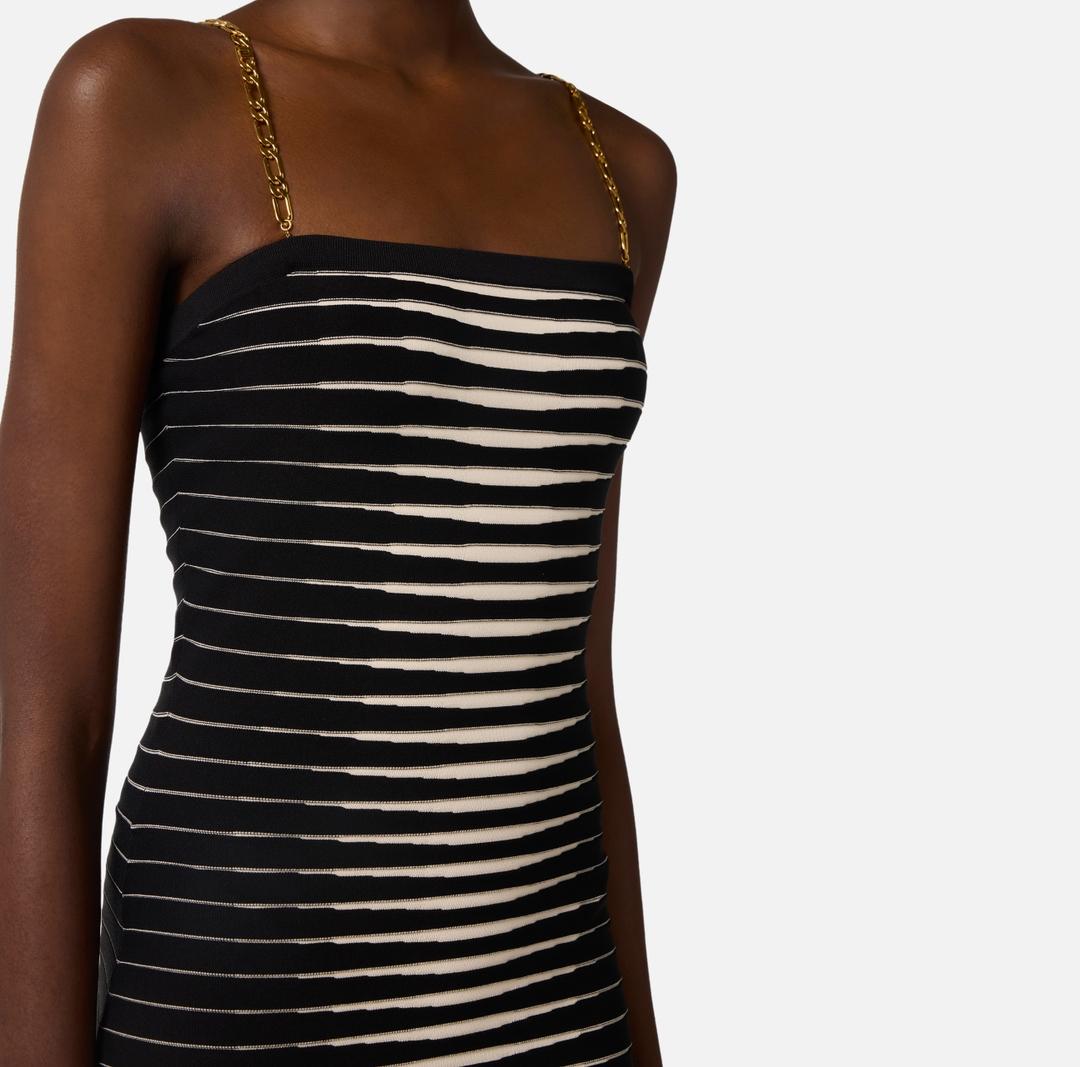 Abito in maglia con zebra jacquard AM99S61E2 685 ELISABETTA FRANCHI