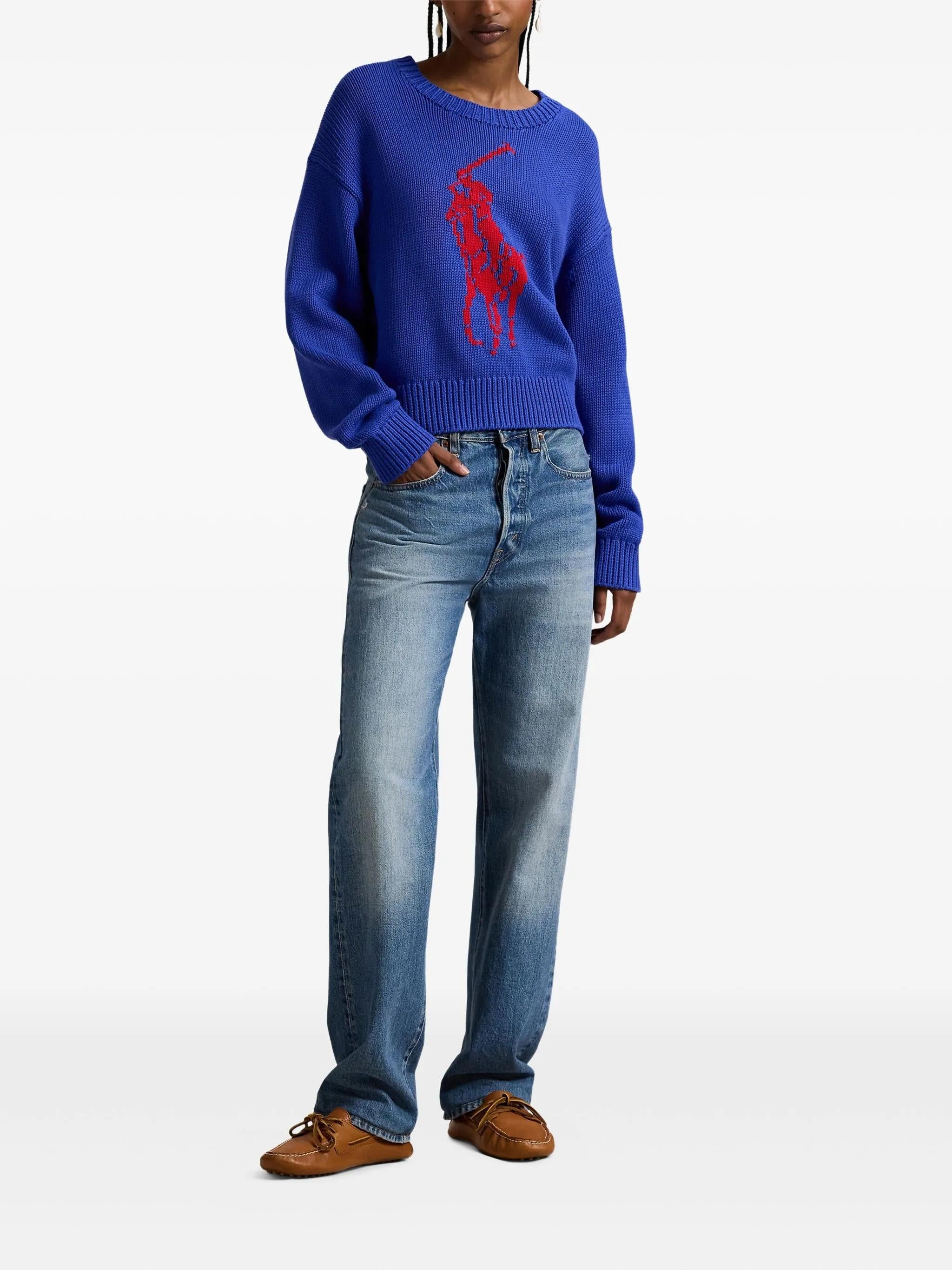 Maglione in cotone con Big Pony 211A96234 001 RALPH LAUREN