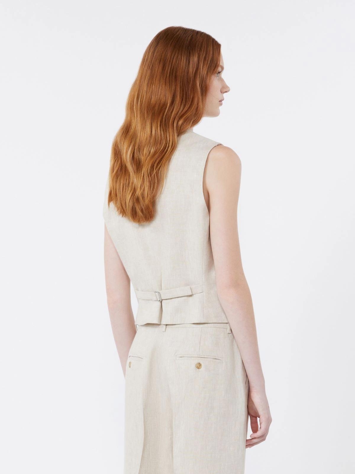 Gilet in canvas di lino - ECRU<BR/> WKDPACE 023 WEEKEND