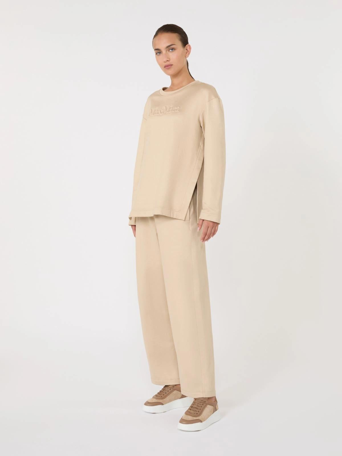 Felpa in misto seta con logo BERMA 003 MAX MARA