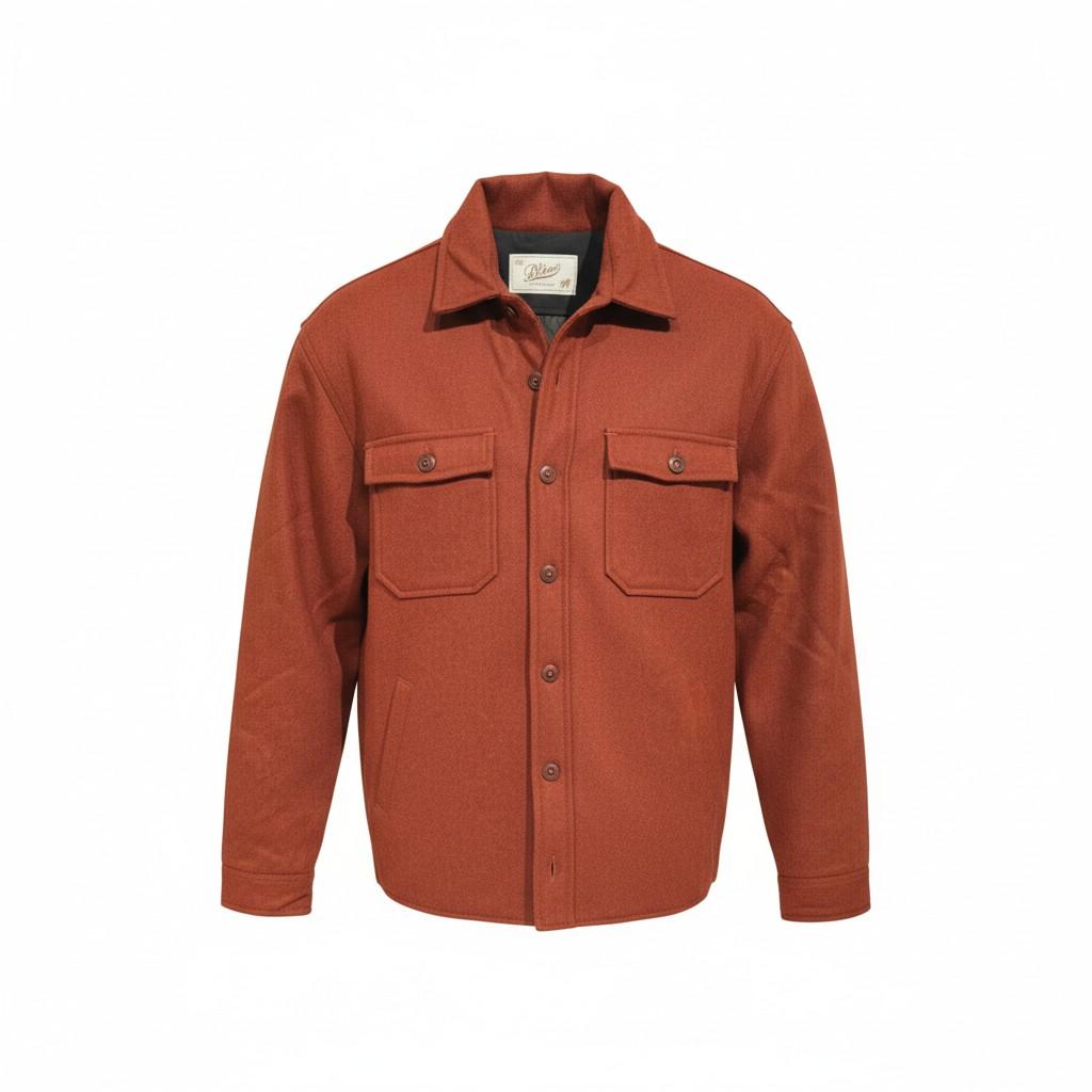 Overshirt Bl'ker Uomo in Lana HUNTERWOOL RUST BL'KER