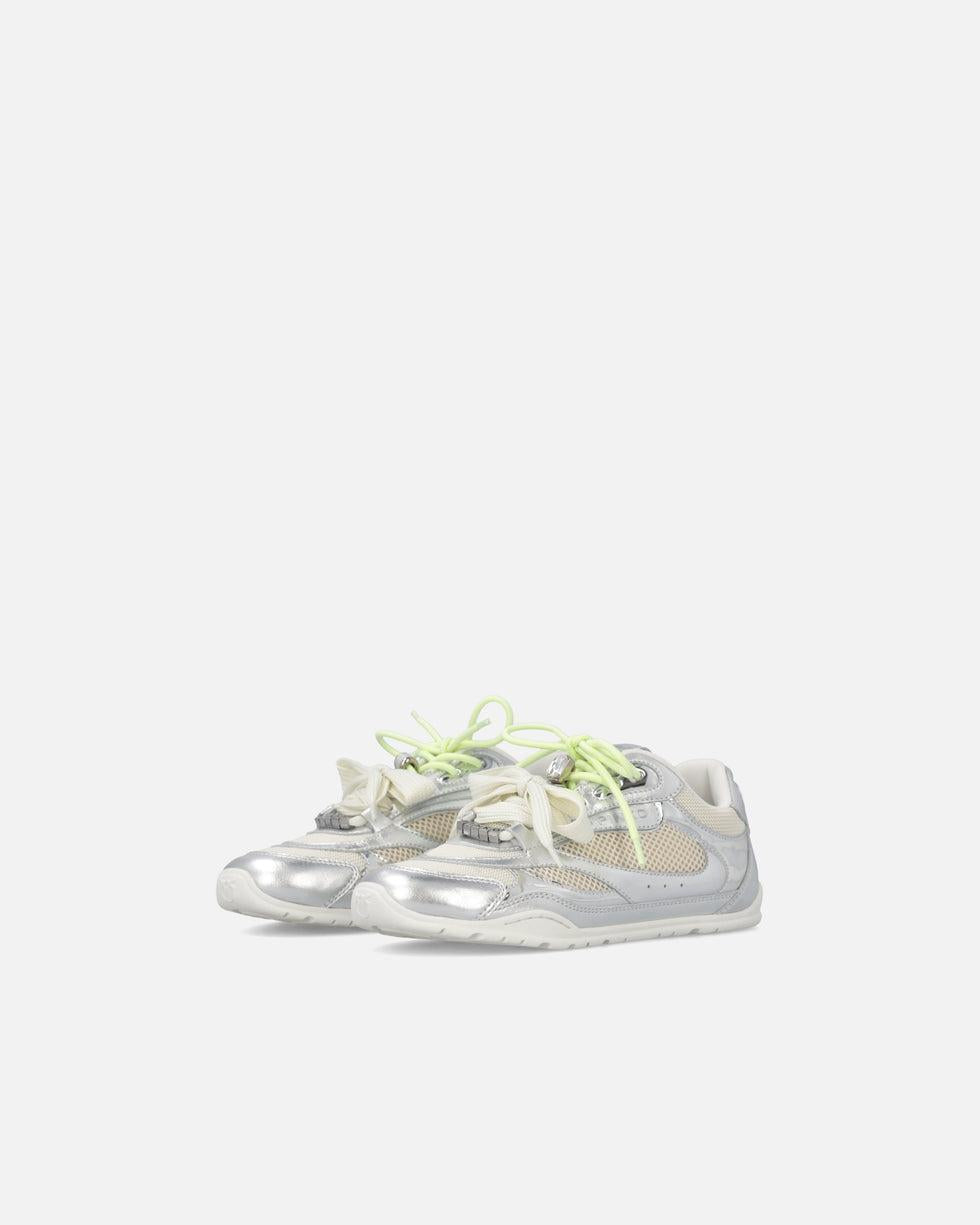 Sneakers laminate con lacci doppi e applicazioni gioiello<BR/> SS0185P146 ZZF PINKO