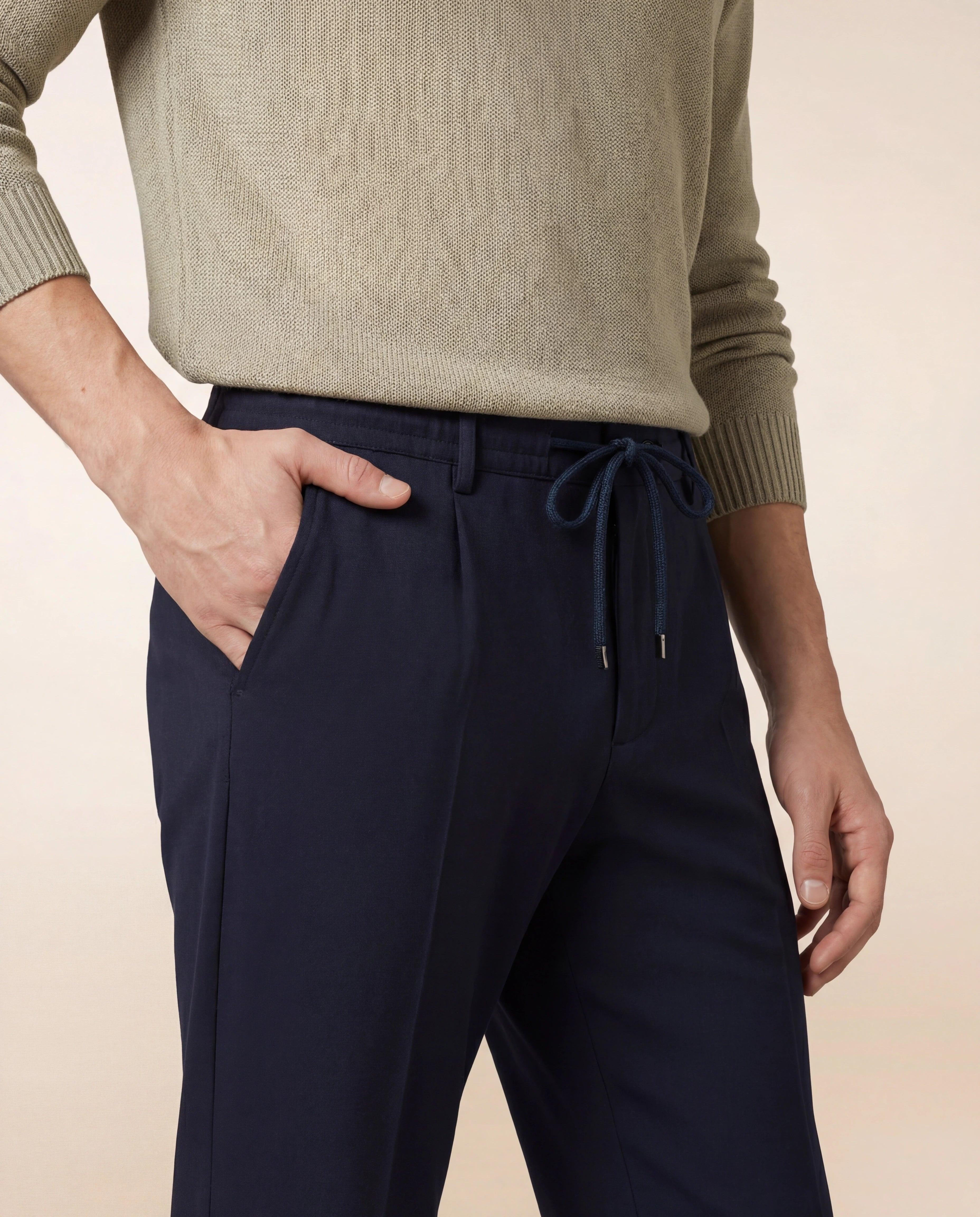 MITTE<BR/>Pantaloni carrot fit con coulisse in tela di lana elasticizzata MITTE1714 511 CRUNA