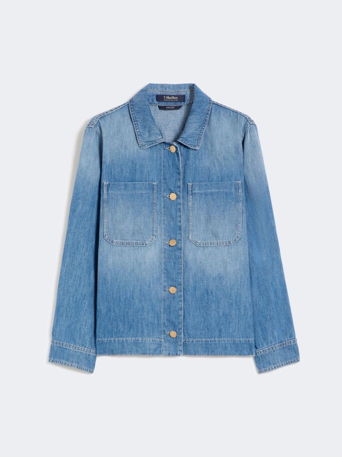 Giacca in denim di cotone e lino - Blu SMMGALANTE 001 S MAX MARA 2