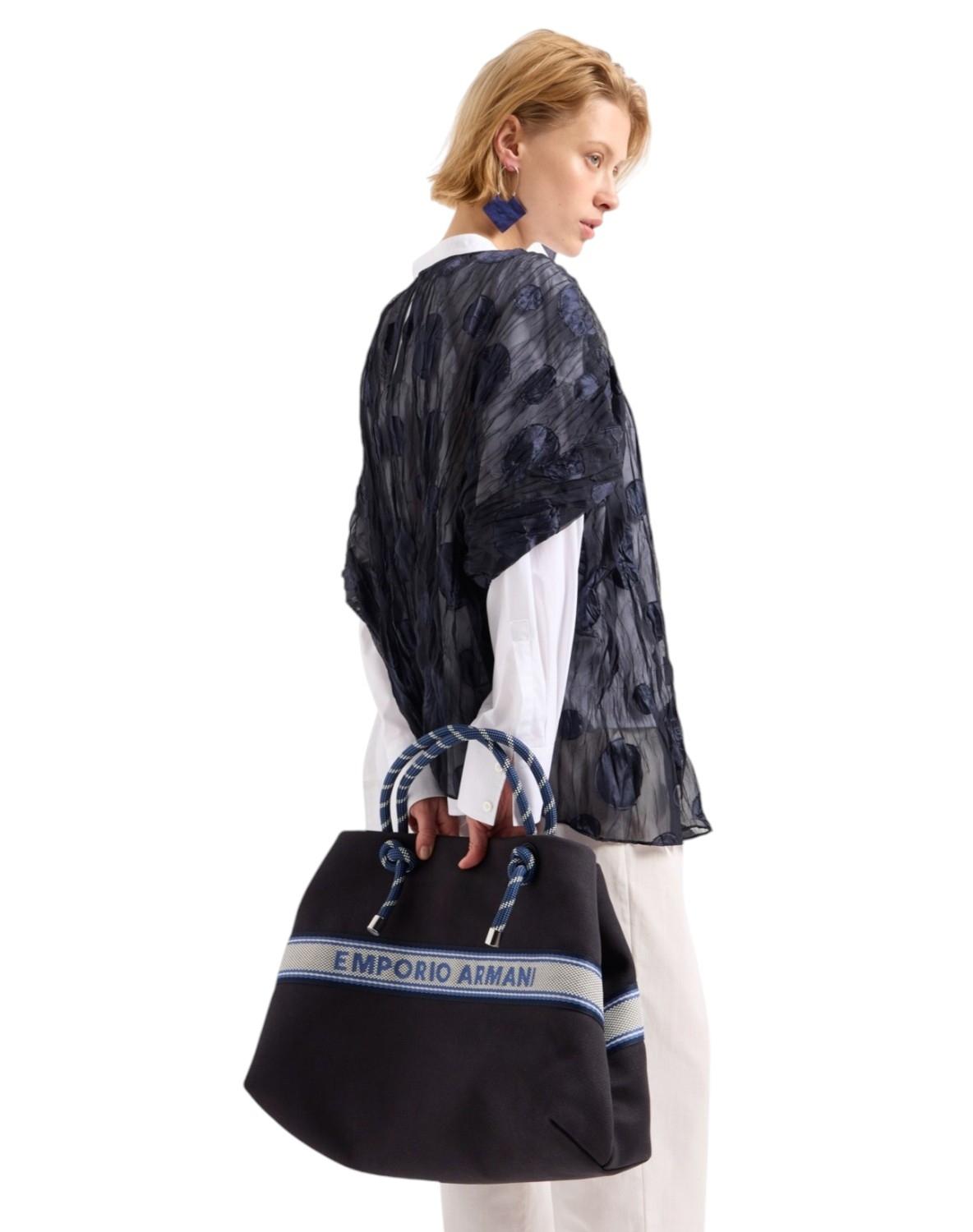 Blusa trasparente con motivo a pois EW000875AF12530 F4031 ARMANI