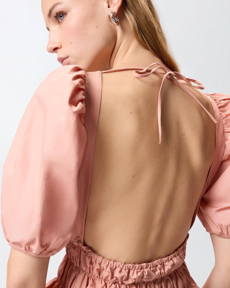 Top cropped con volant e schiena scoperta<BR/> 106525A35Q P92 PINKO