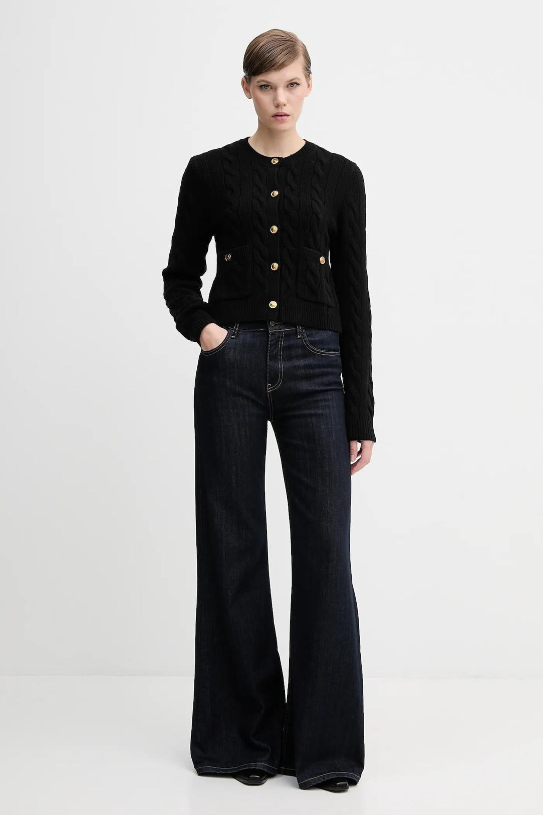 Cardigan girocollo in misto lana bottoni dorati 211978312 001 RALPH LAUREN