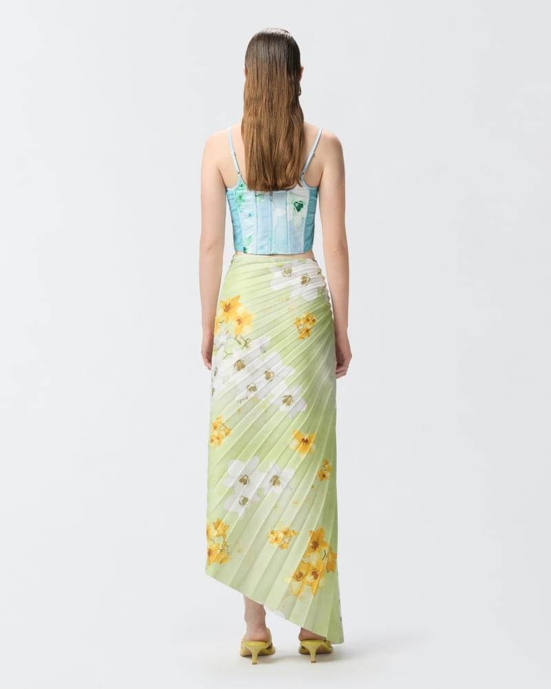Top bustier senza maniche a fiori