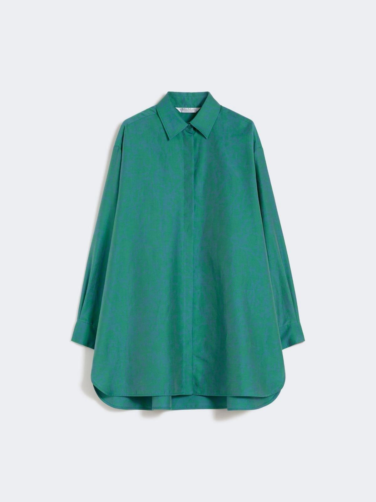 Abito a camicia in cotone e seta stampata - Verde<BR/> MXMBIRD 002 MAX MARA