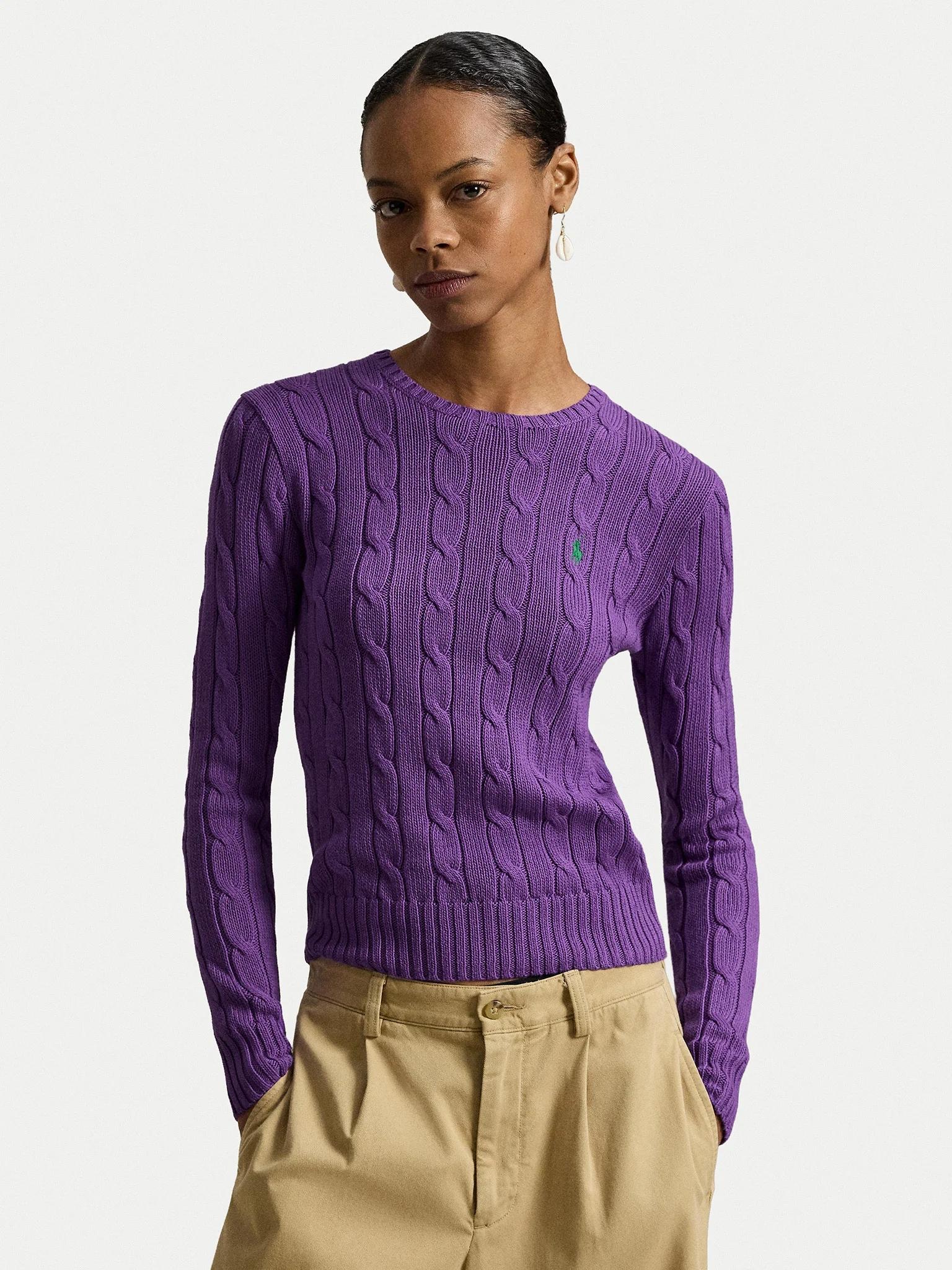 Maglia a girocollo in cotone a trecce 211971869 503 RALPH LAUREN