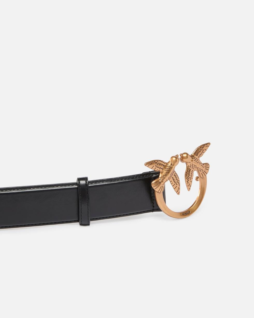 Cintura in pelle con fibbia Love Birds 4 cm<BR/> 100120A31J ZL2Q PINKO