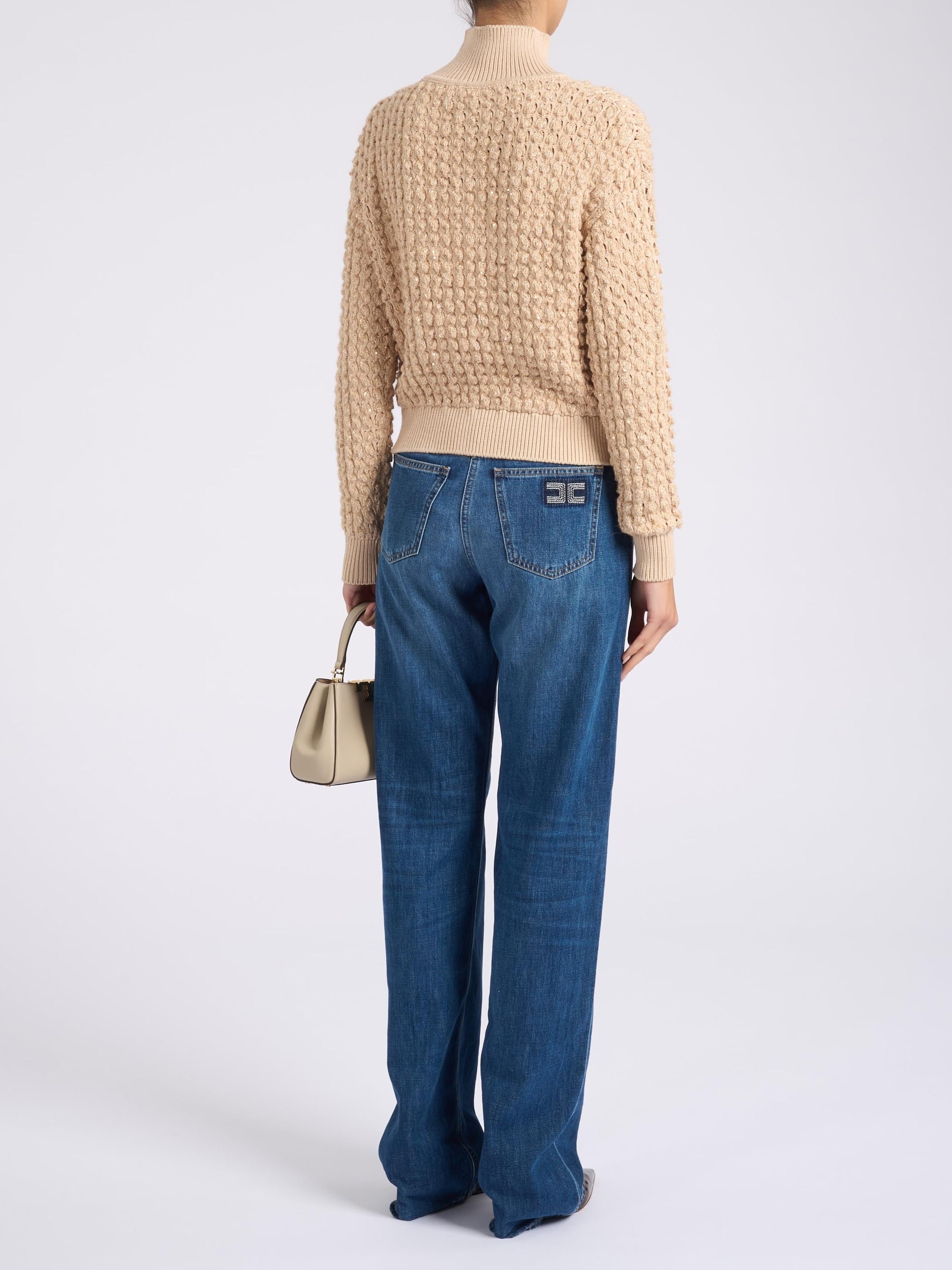 Maglia in bouclé con paillettes<BR/> MK20Q56E2 EA2 ELISABETTA FRANCHI