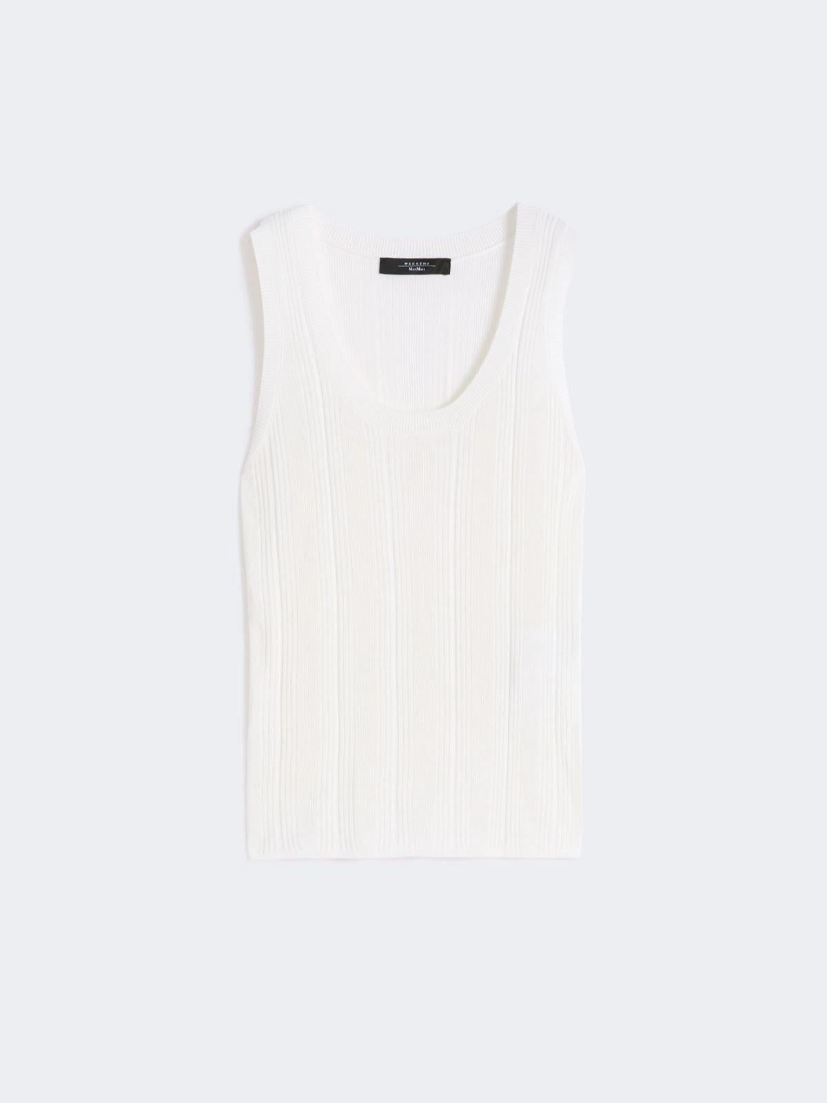 Maglia smanicata in filato di viscosa - BIANCO<BR/> WKDCOSE 001 WEEKEND