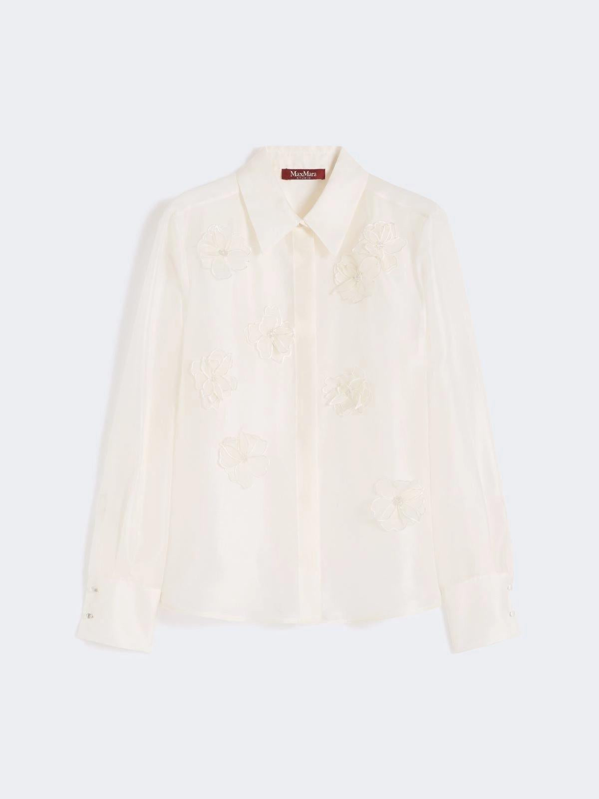 Camicia in organza di seta - Bianco<BR/> MSEAGI 005 MAX MARA STUDIO