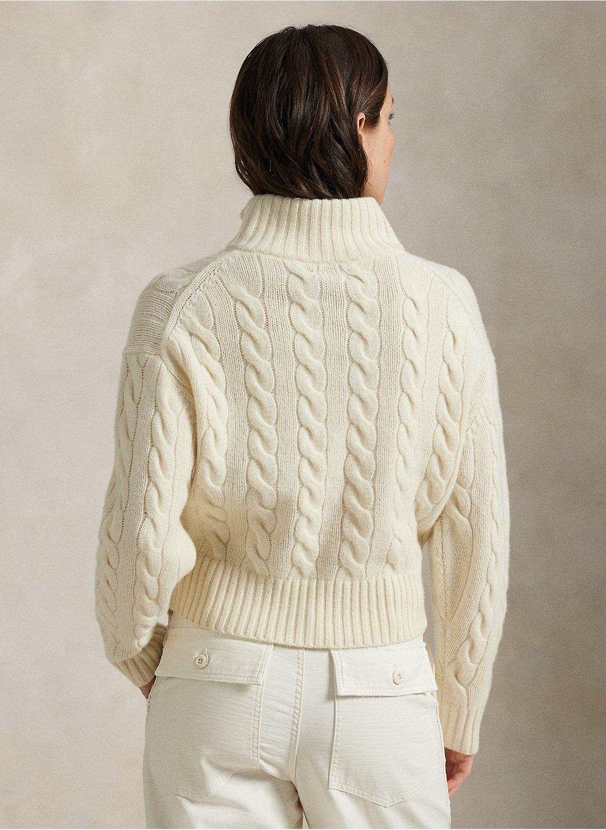 Maglione a collo alto in lana e cashmere a trecce 211972130 003 RALPH LAUREN